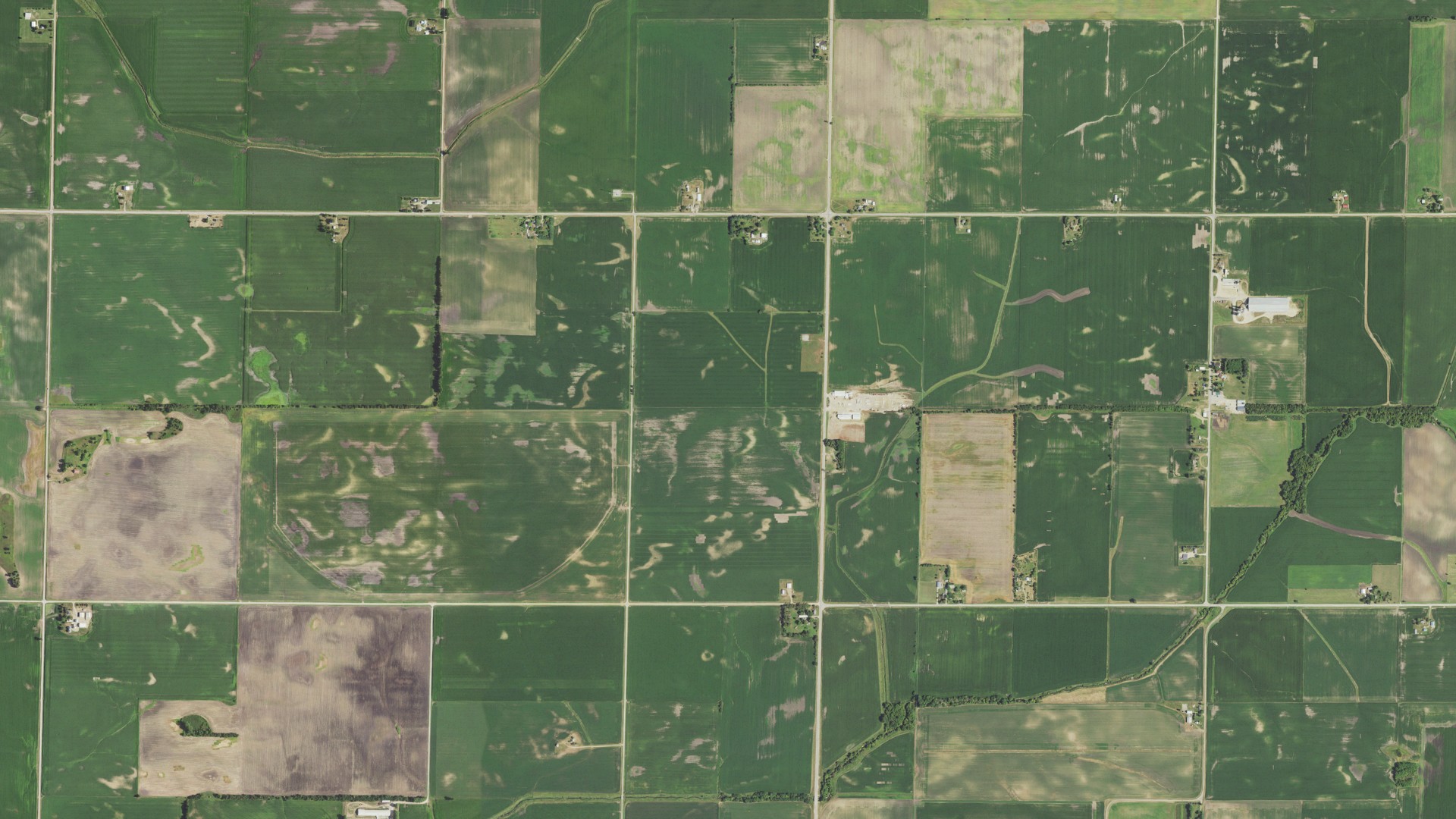 Aerial view of land around Marion, Illinois