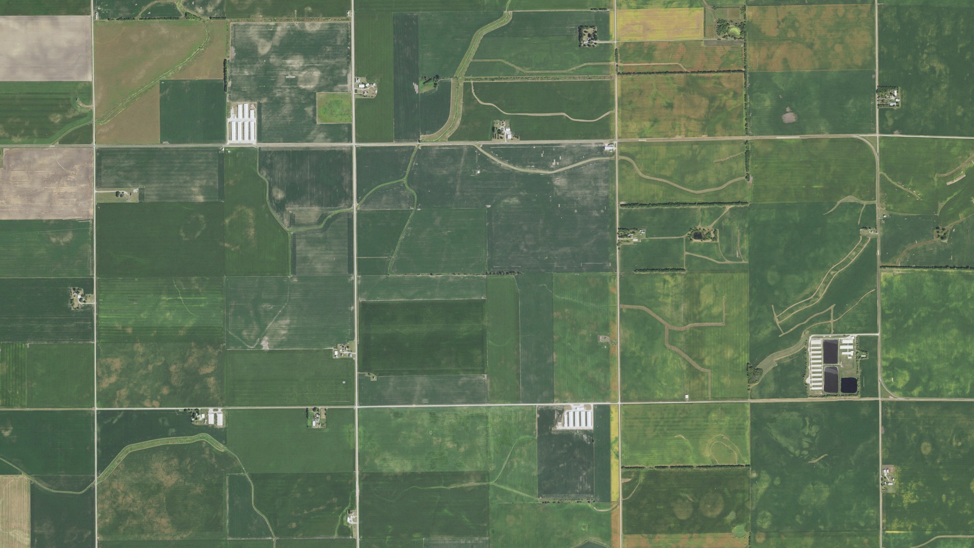 Aerial view of land around Germanville, Illinois