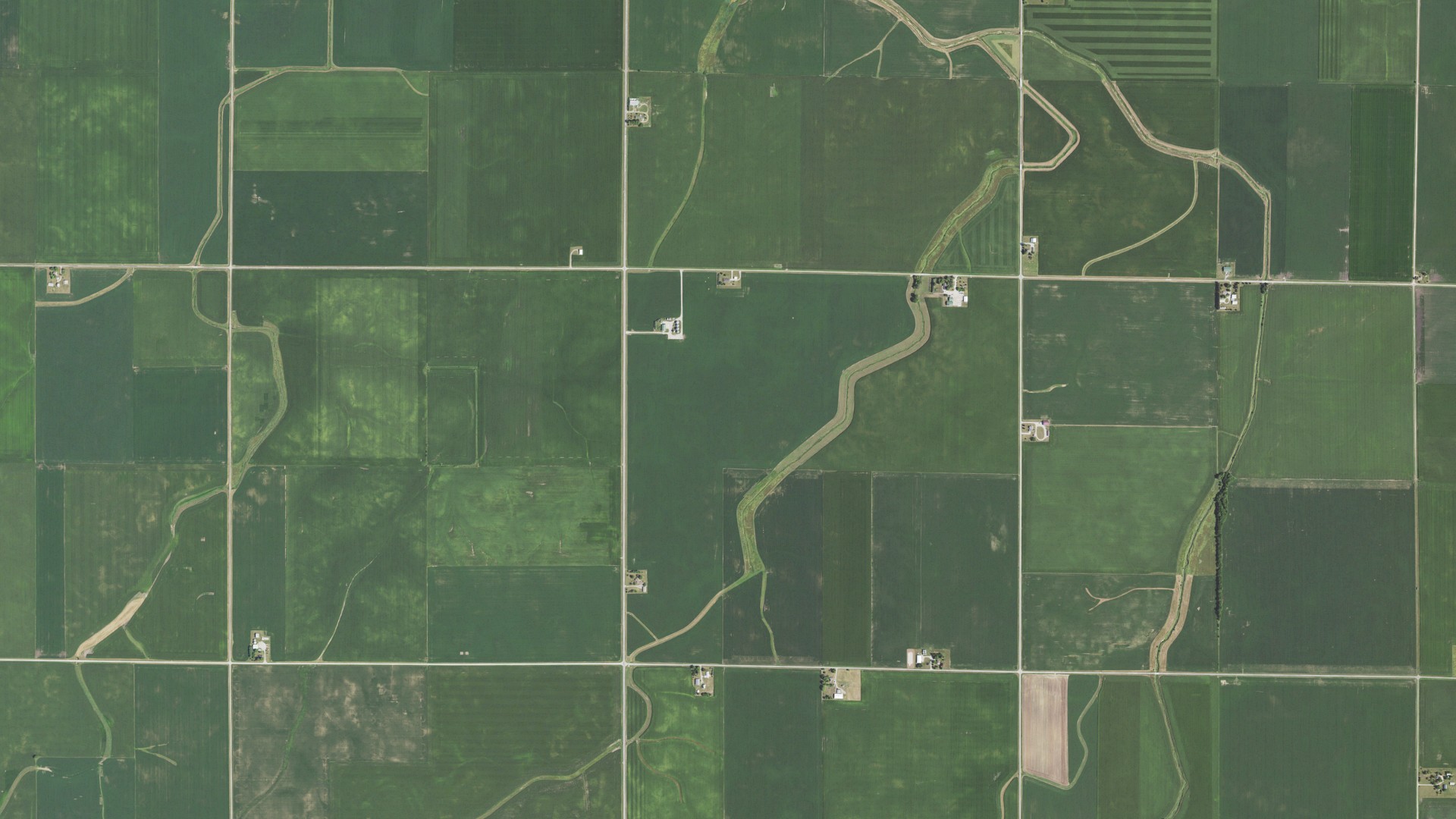 Aerial view of land around Martin, Illinois