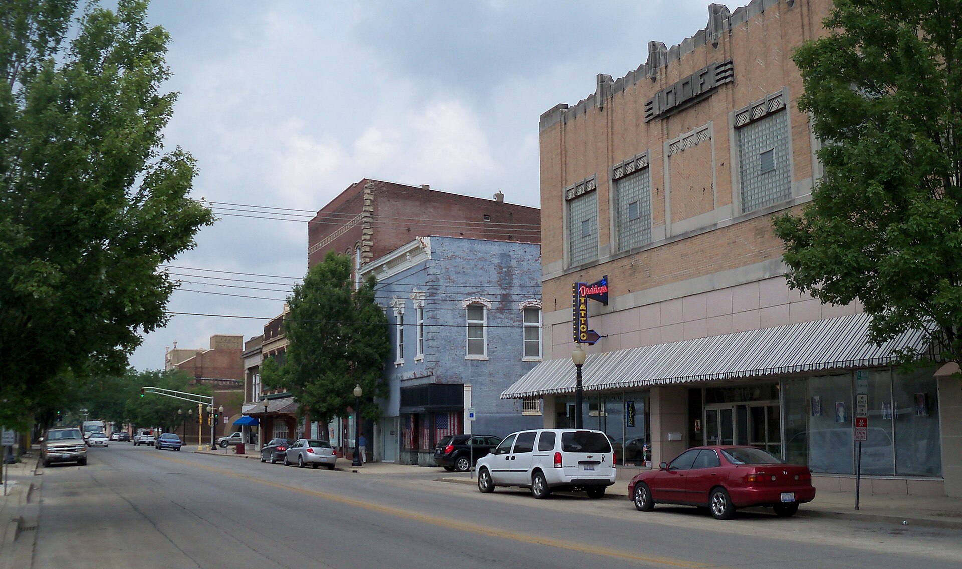 Downtown streets in Centralia, Illinois