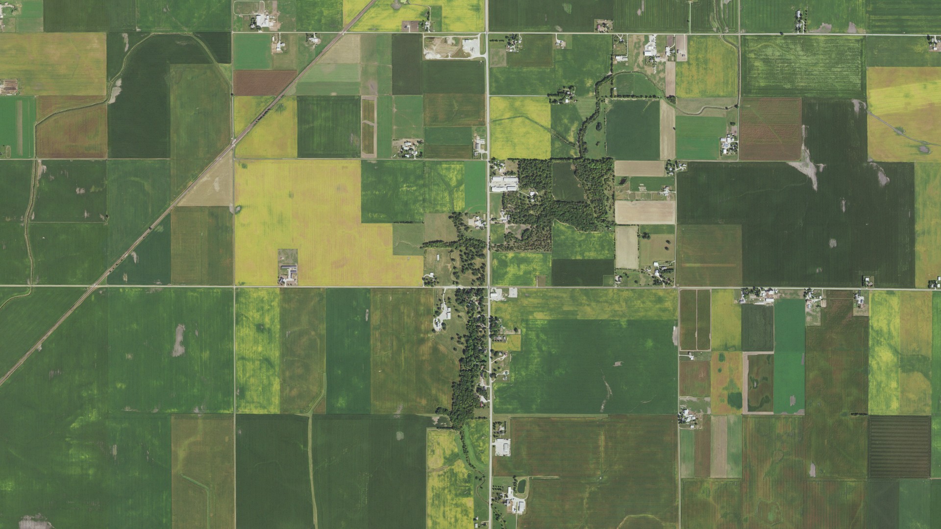 Aerial view of land around Jonathan Creek, Illinois