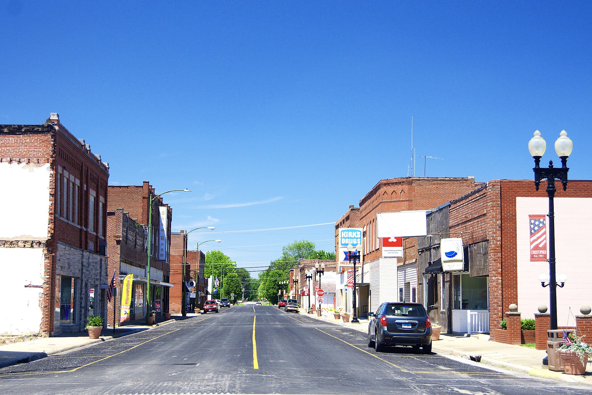 Market Street in Christopher, Illinois, United States