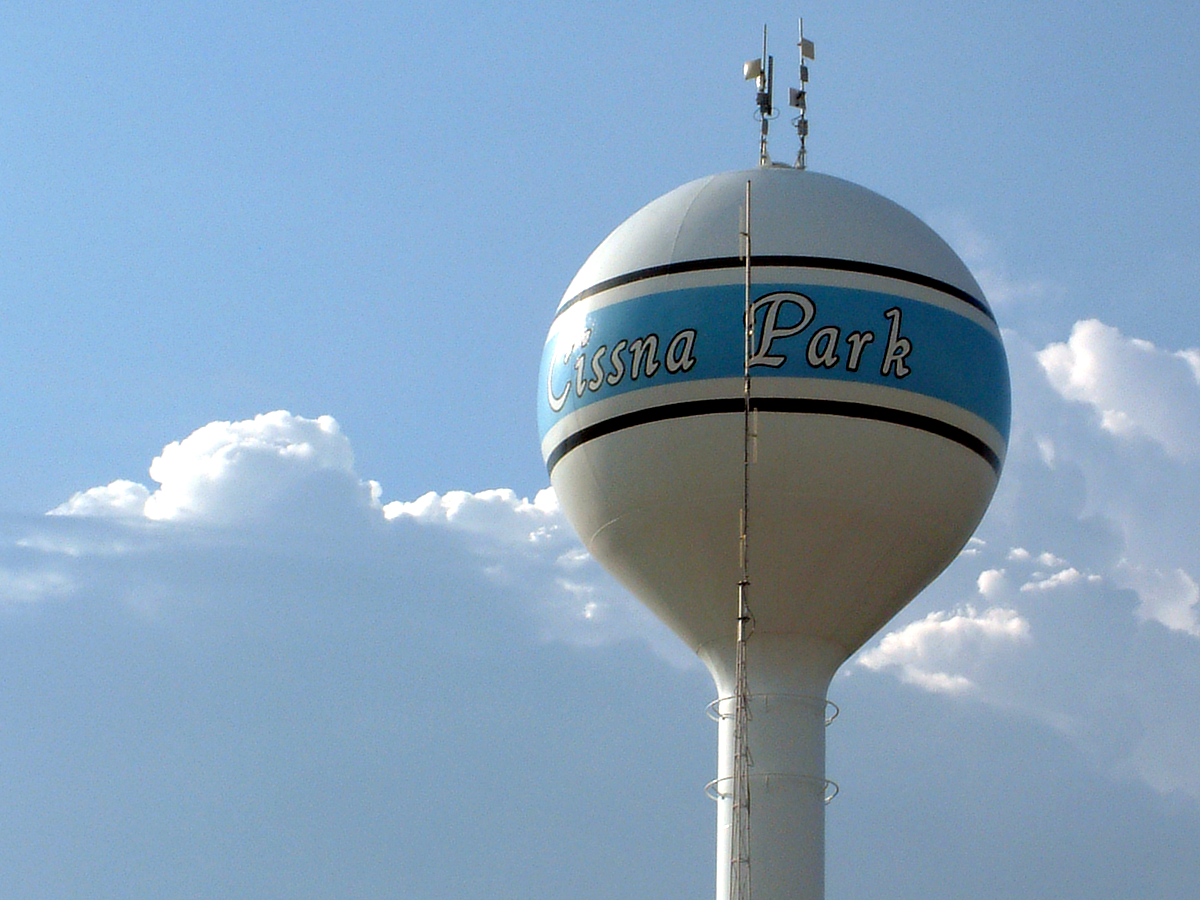The water tower at Cissna Park, Illinois.