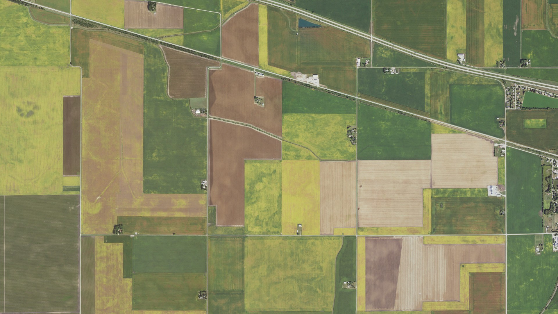 Aerial view of land around Blue Ridge, Illinois