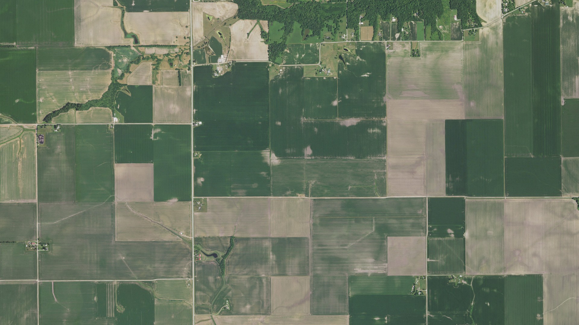 Aerial view of land around Maxwell, Illinois