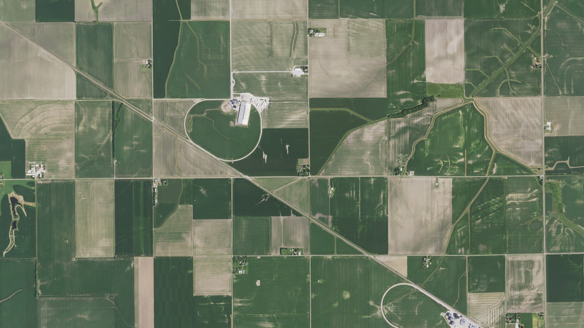 Aerial view of land around Talkington, Illinois