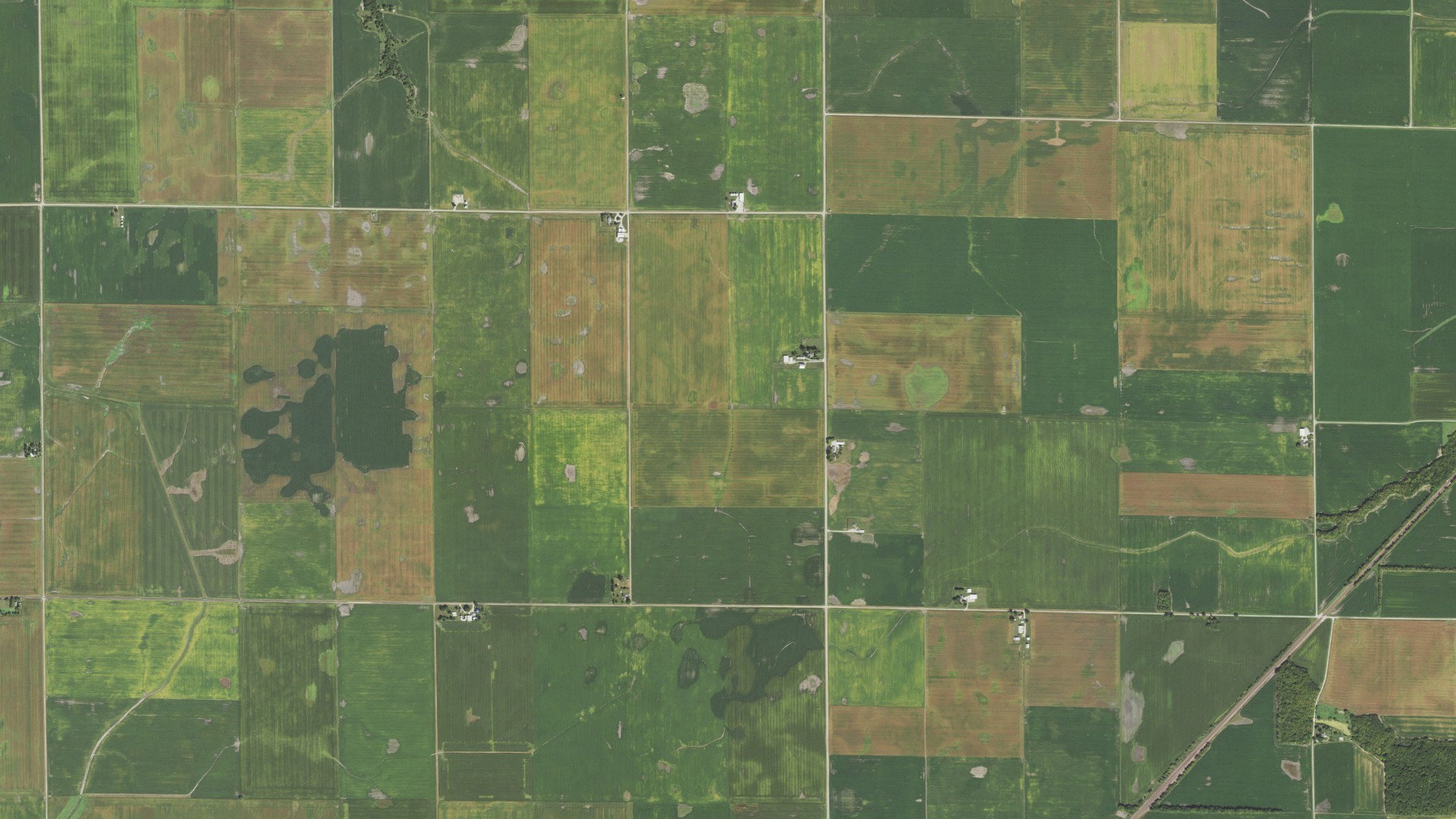 Natural-color aerial photograph of land around Todds Point, Illinois