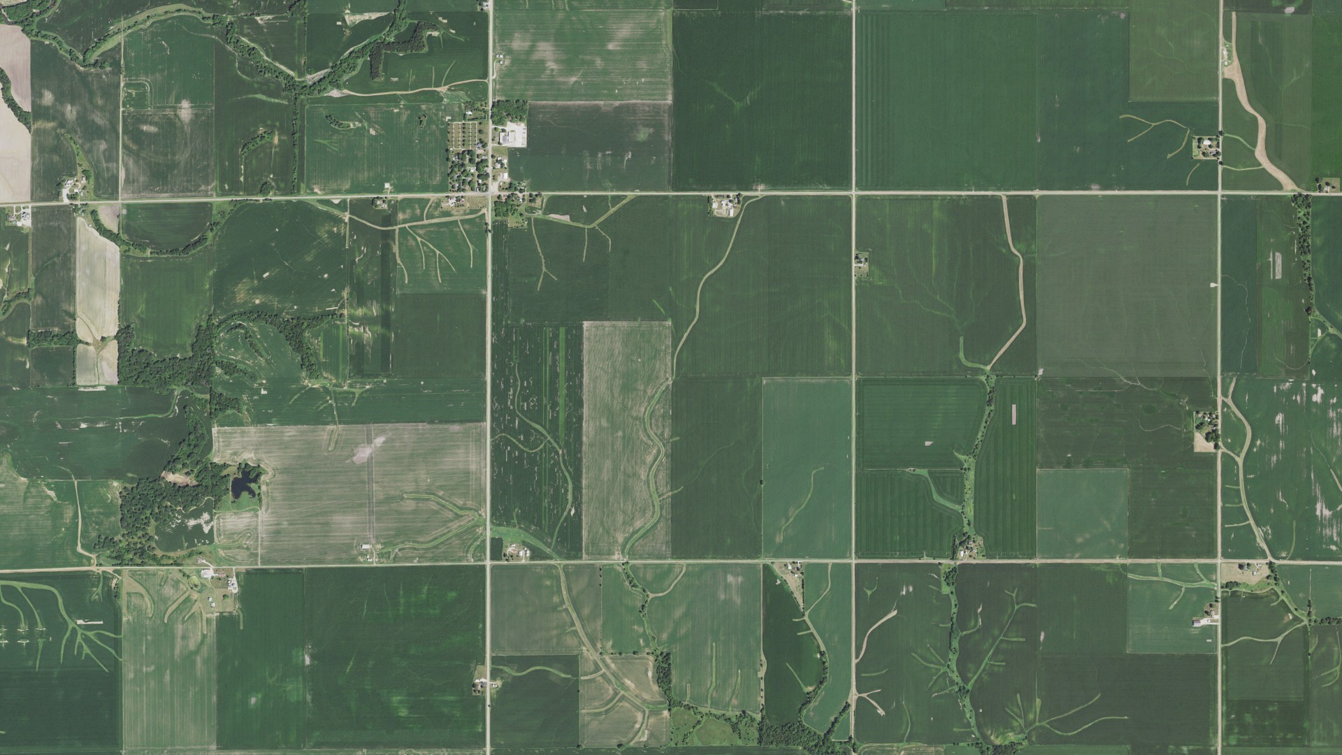 Natural-color aerial photograph of land around West Jersey, Illinois