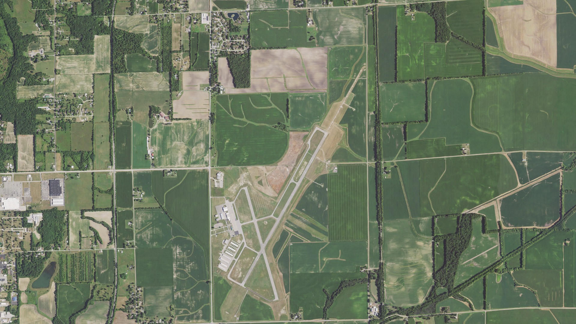 Aerial view of land around Newell, Illinois