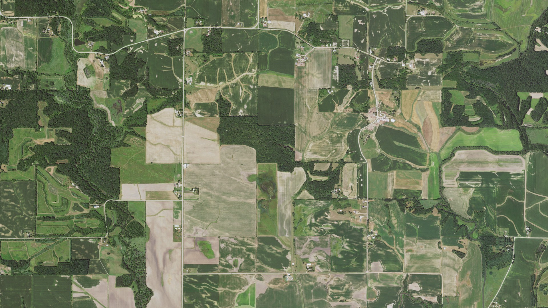 Aerial view of land around Clyde, Illinois