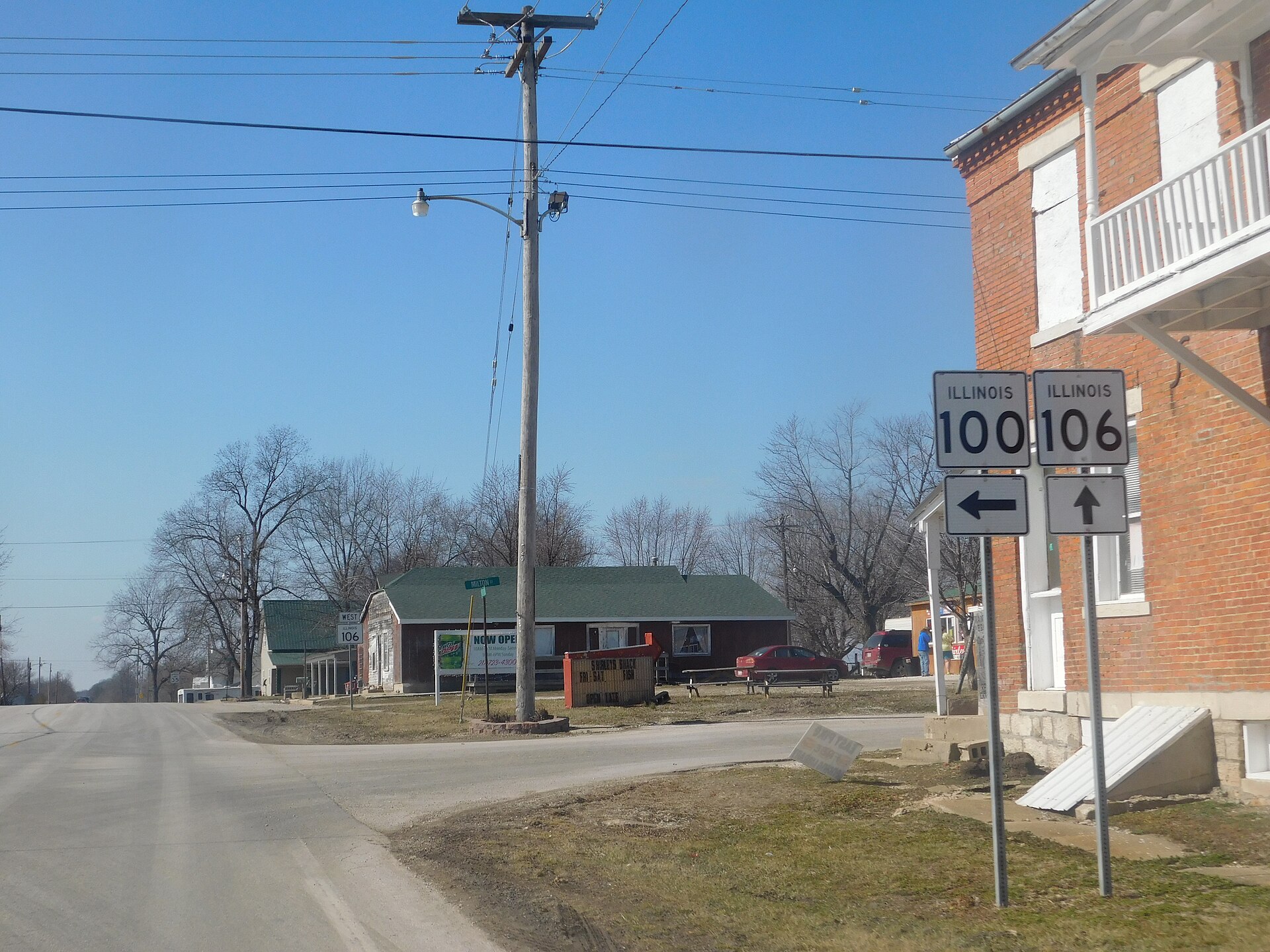 IL 100 and IL 106 in Detroit, Illinois.