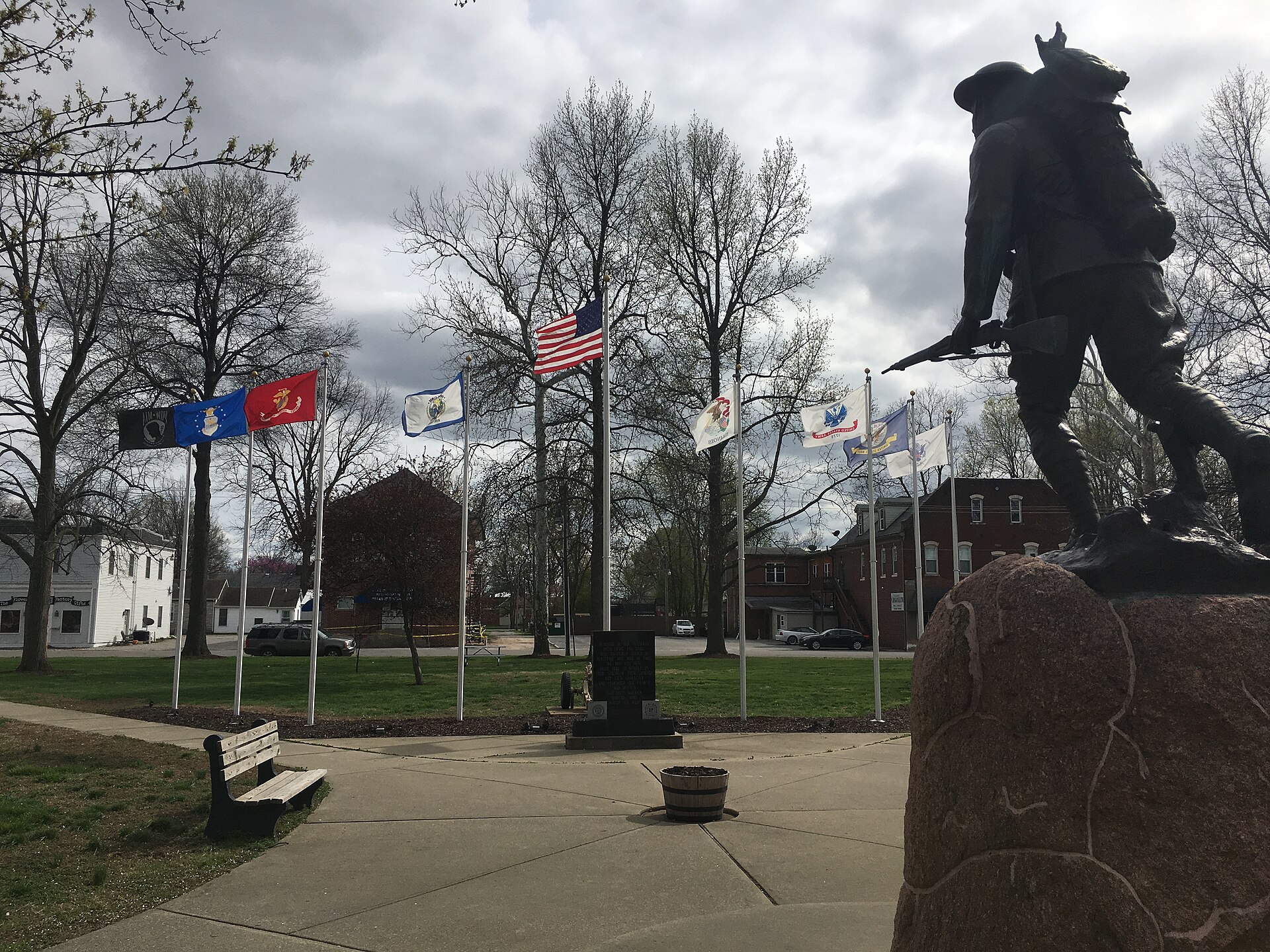 Park landscape in Freeburg, Illinois