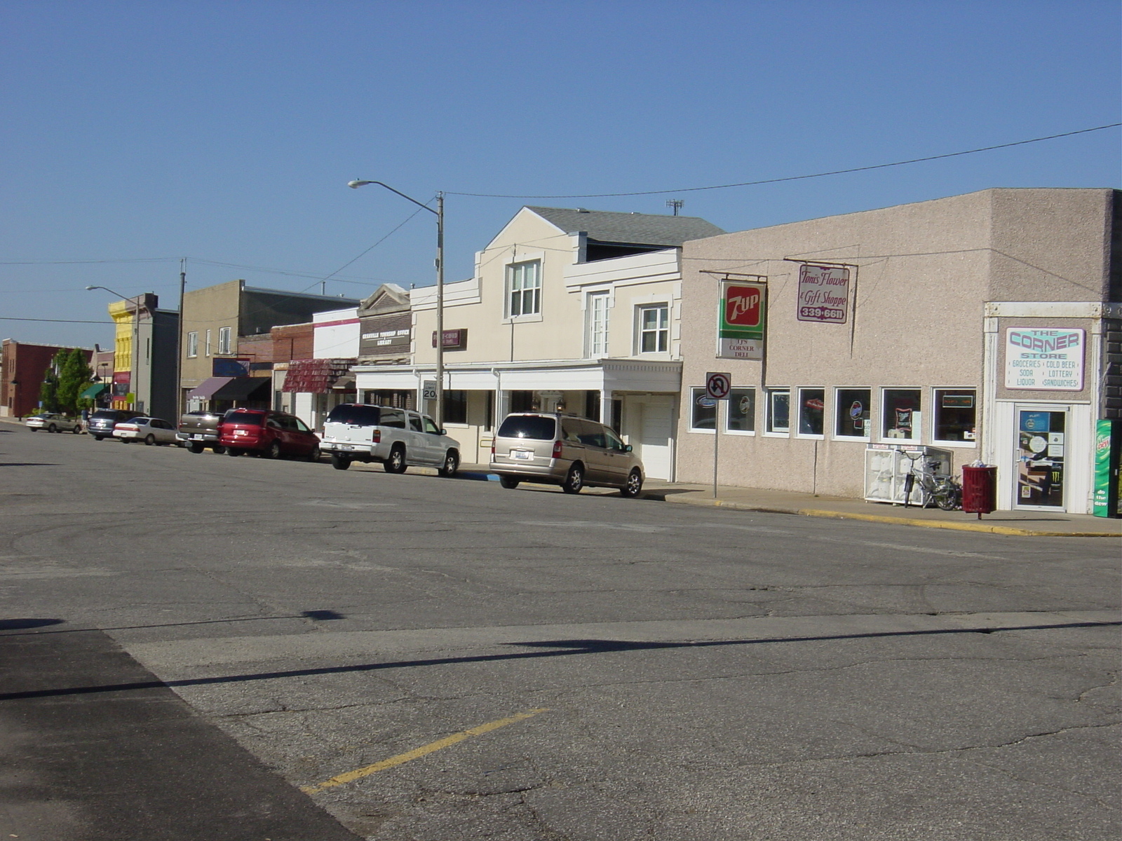 Downtown streets in Granville, Illinois