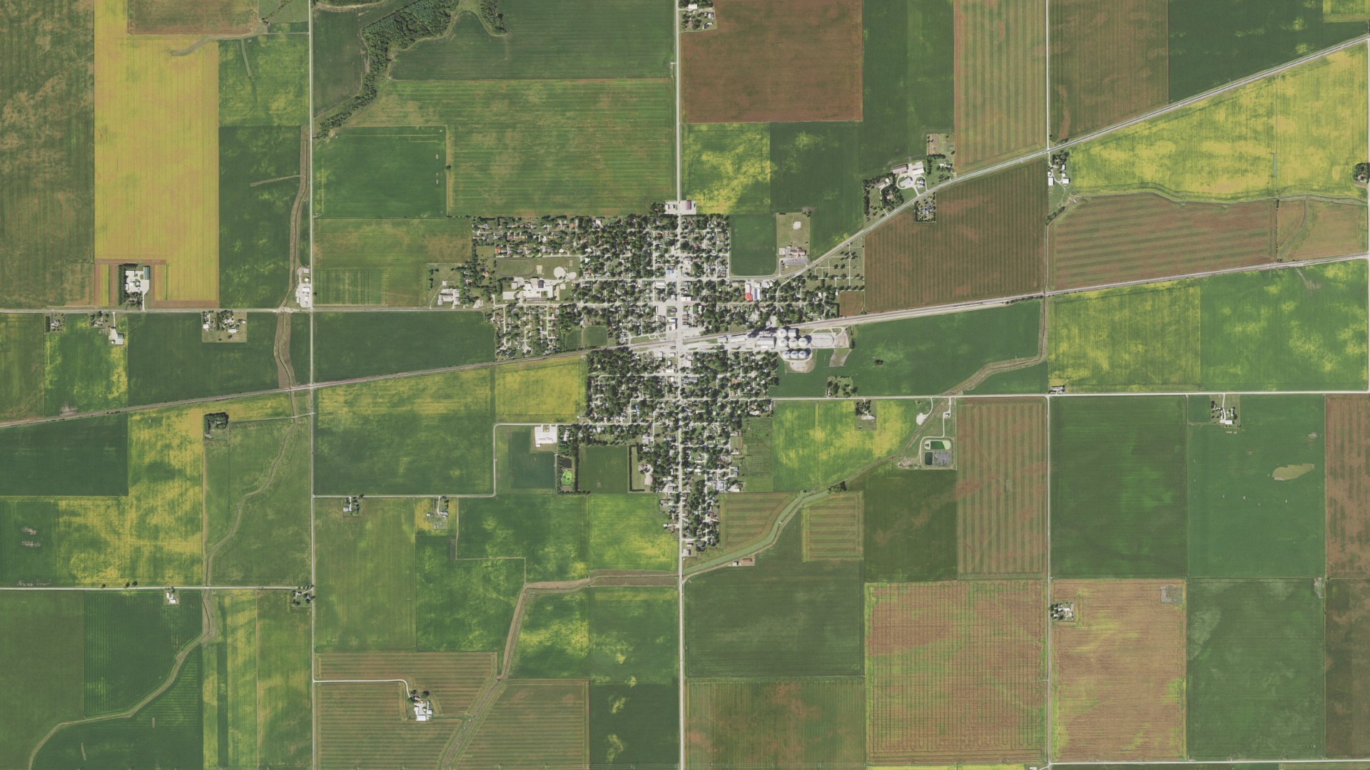 Aerial view of land around Homer, Illinois