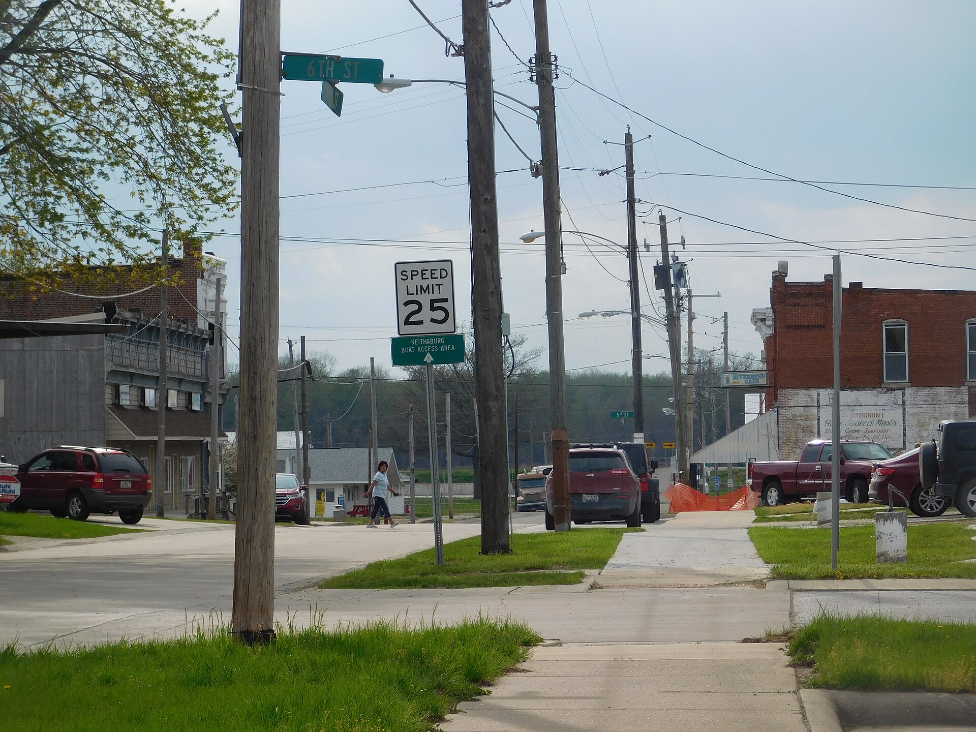 Downtown streets in Keithsburg, Illinois
