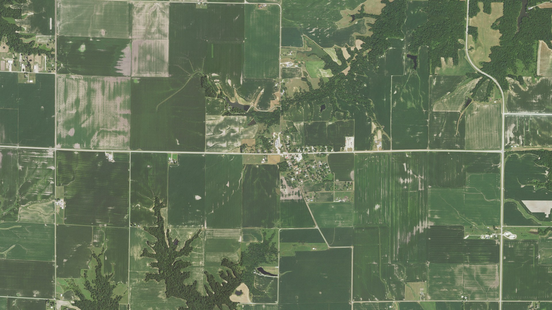 Aerial view of land around Littleton, Illinois