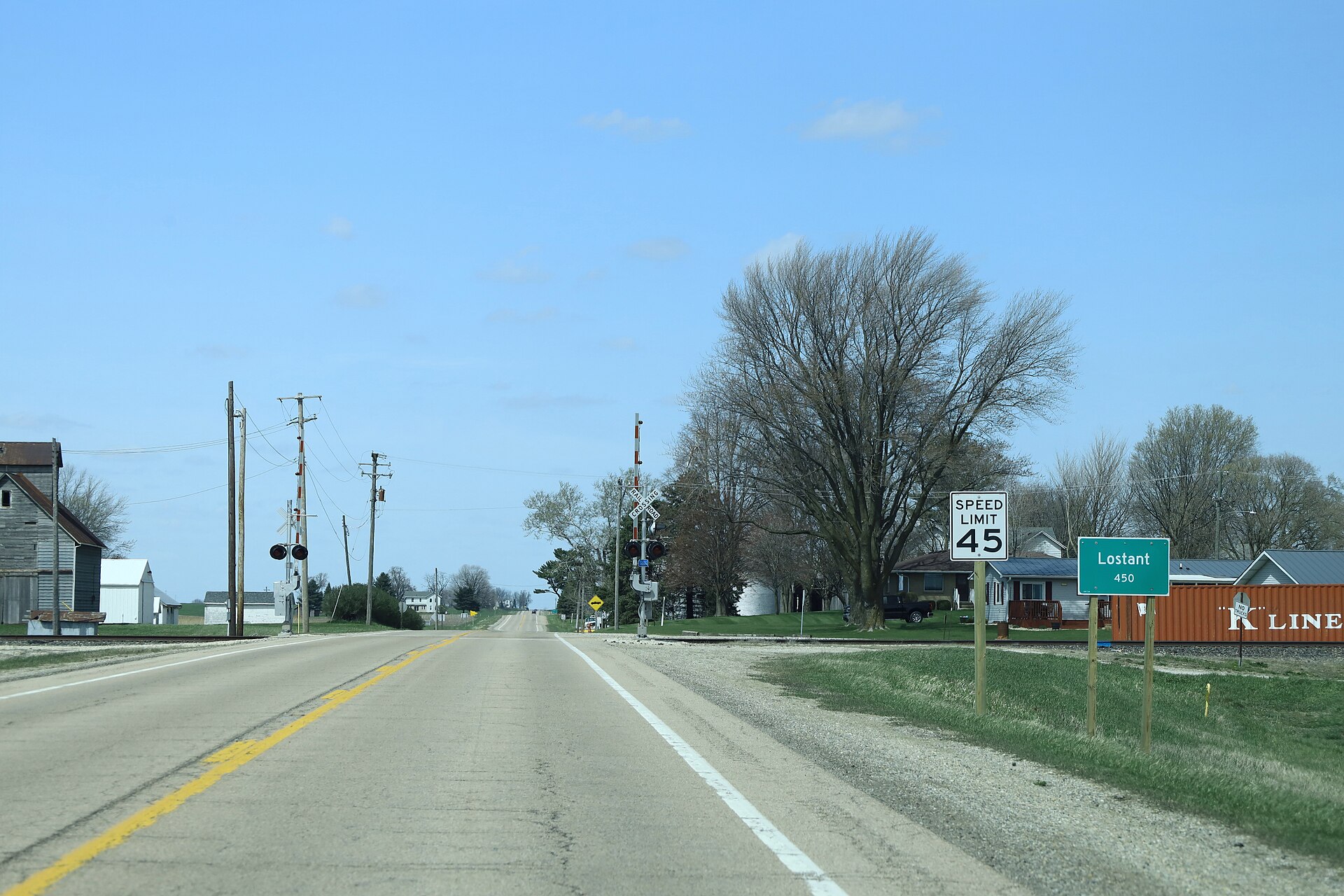 Northbound on Illinois Route 251 (a former alignment of US Route 51). — Lostant, Illinois