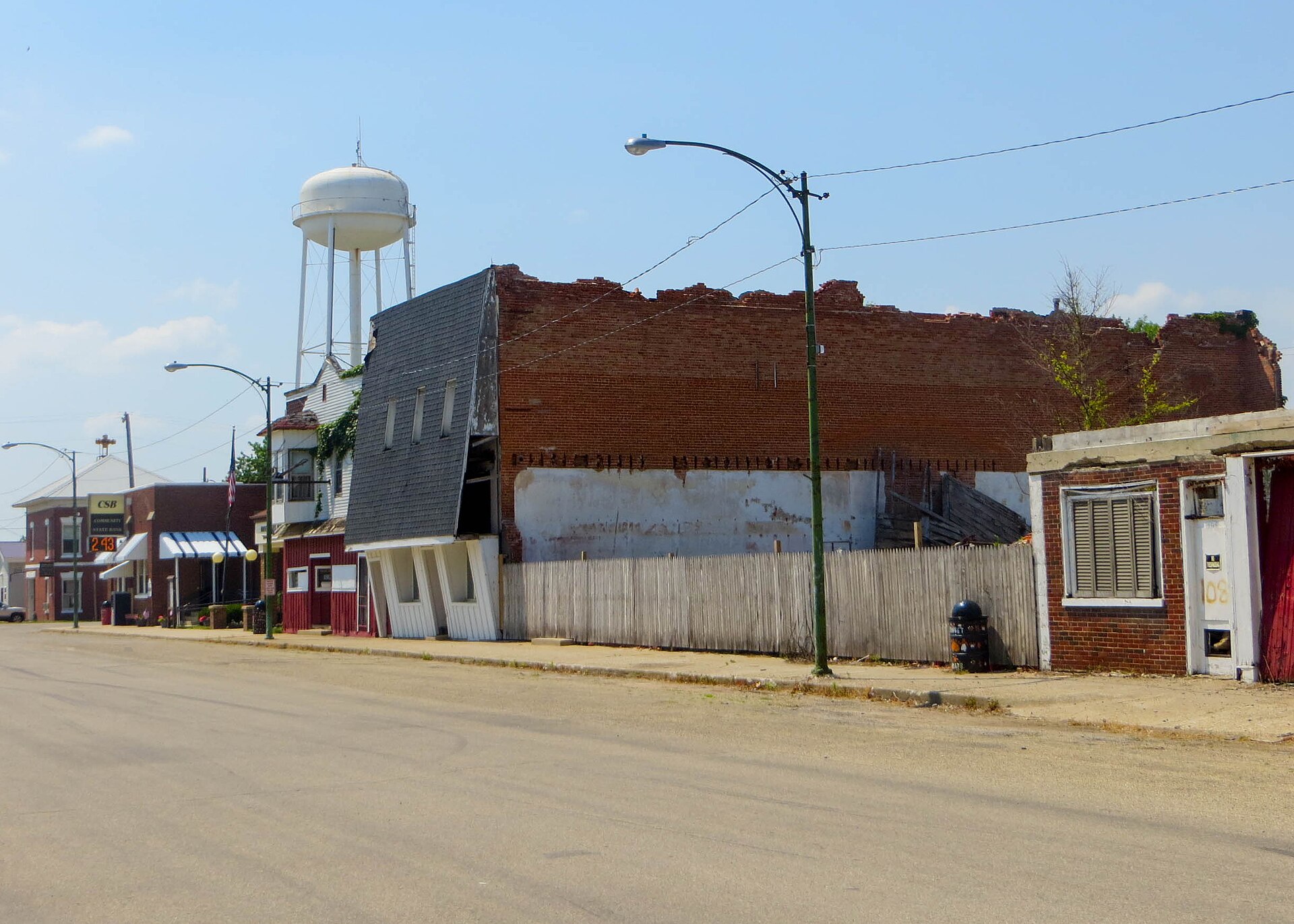 Commercial Street in Neponset, Illinois.