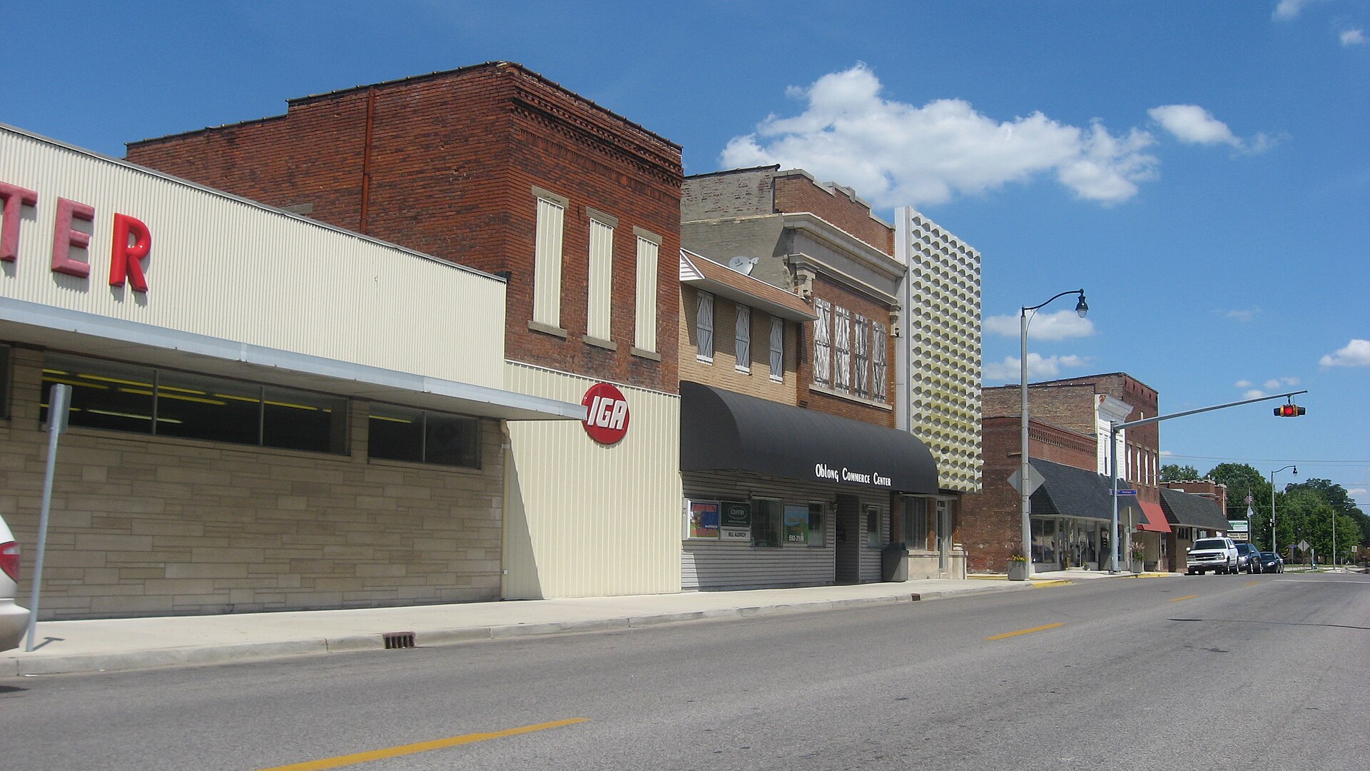 Main Street in Oblong, Illinois