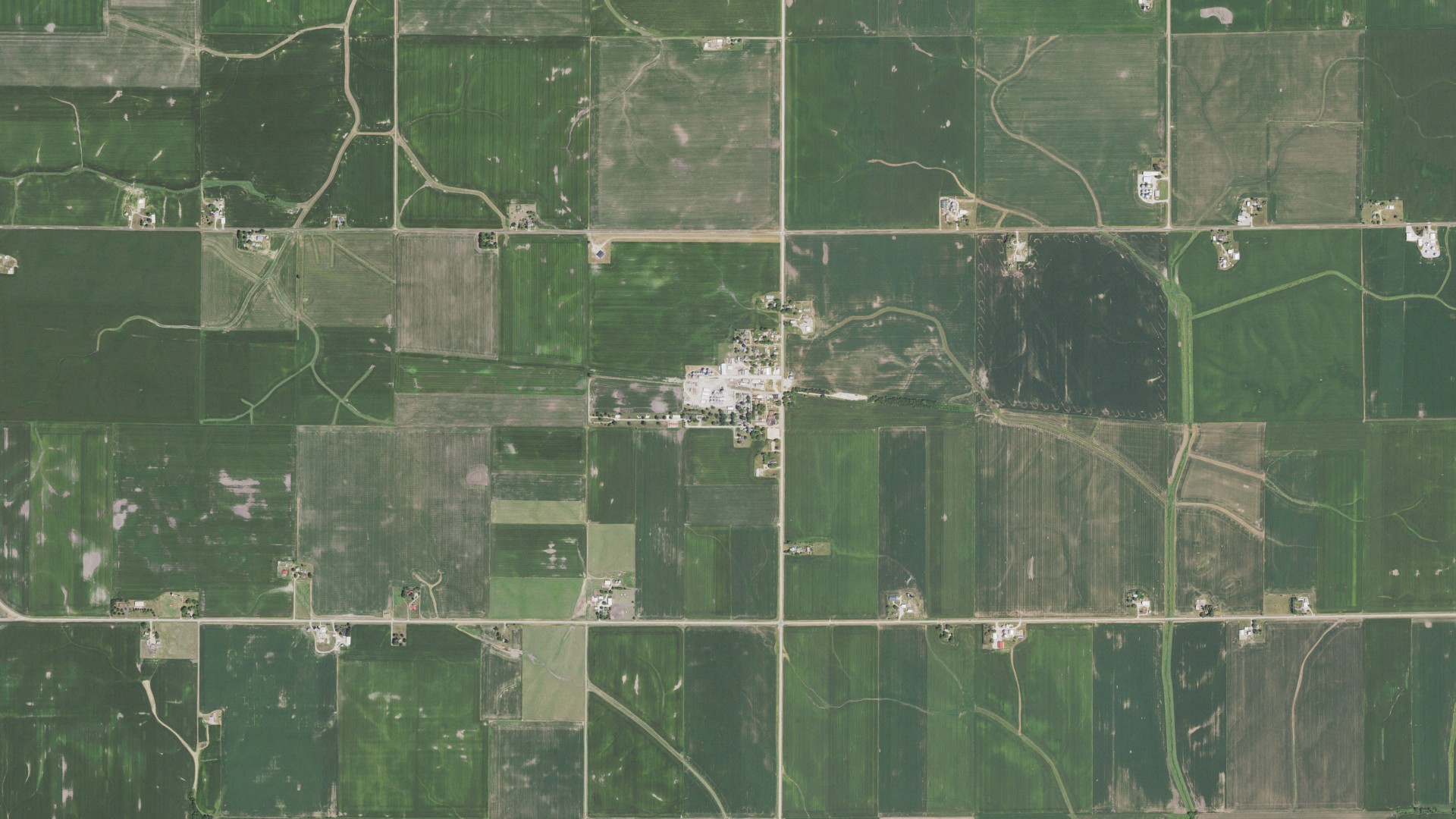 Aerial view of land around Osco, Illinois