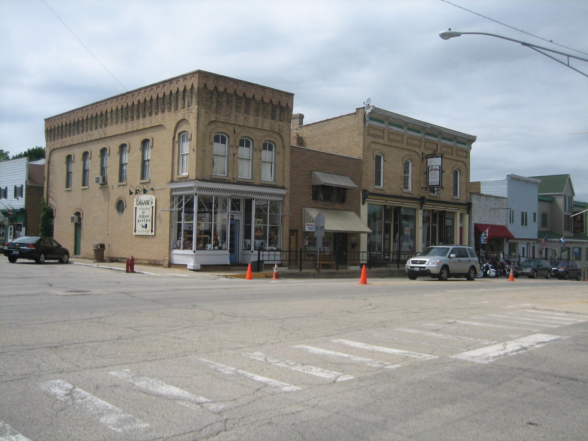Downtown streets in Richmond, Illinois