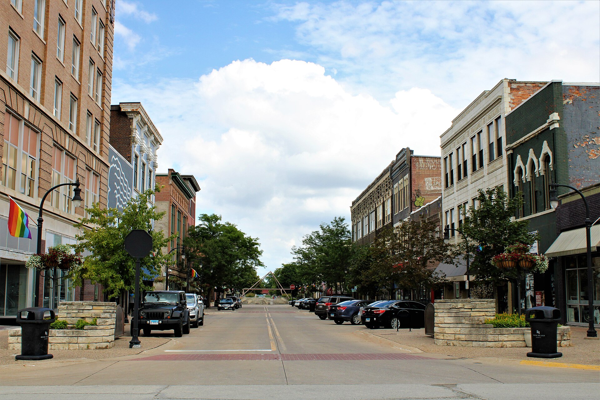 Downtown streets in Rock Island, Illinois
