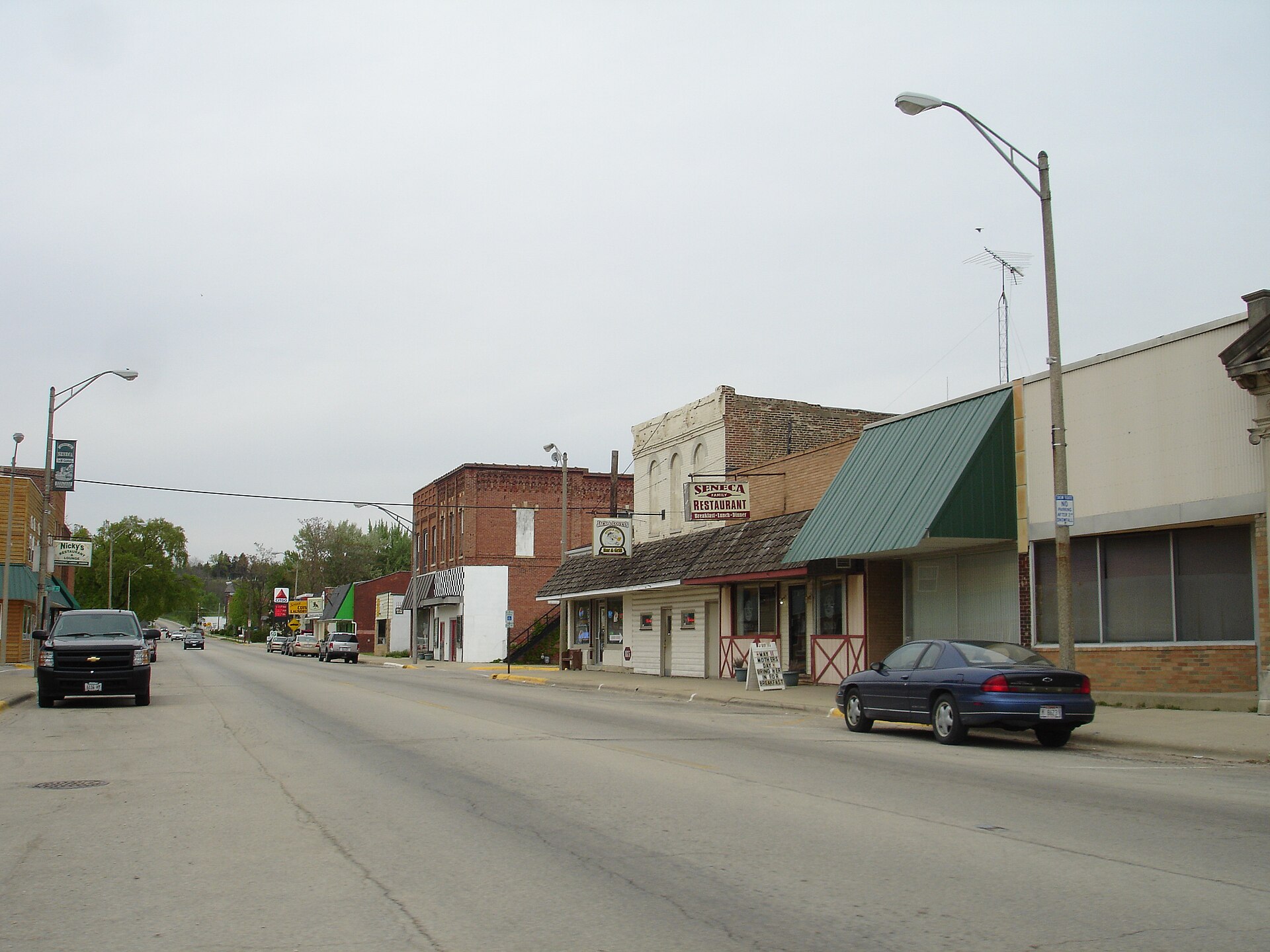 Downtown streets in Seneca, Illinois