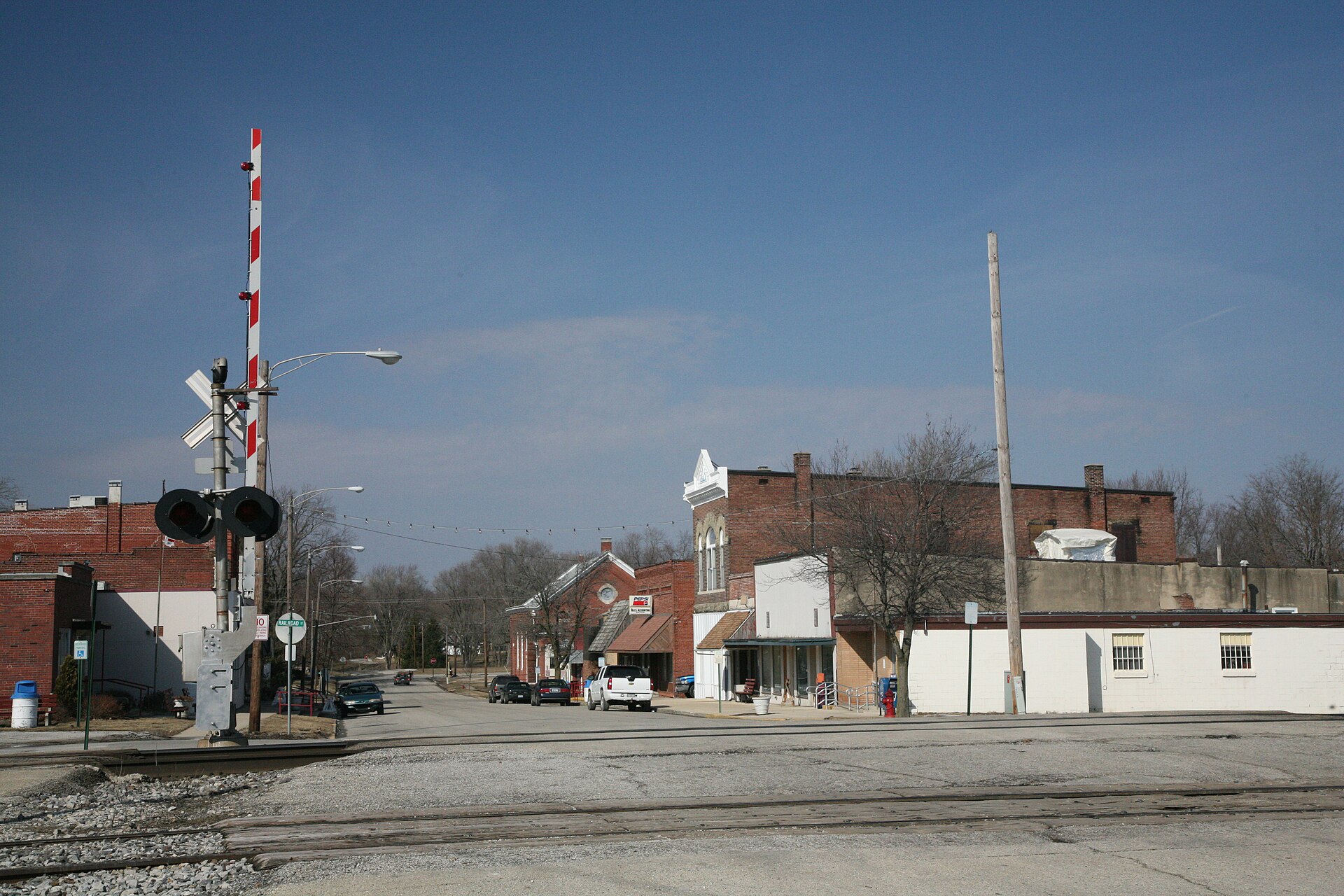Downtown streets in Sidney, Illinois