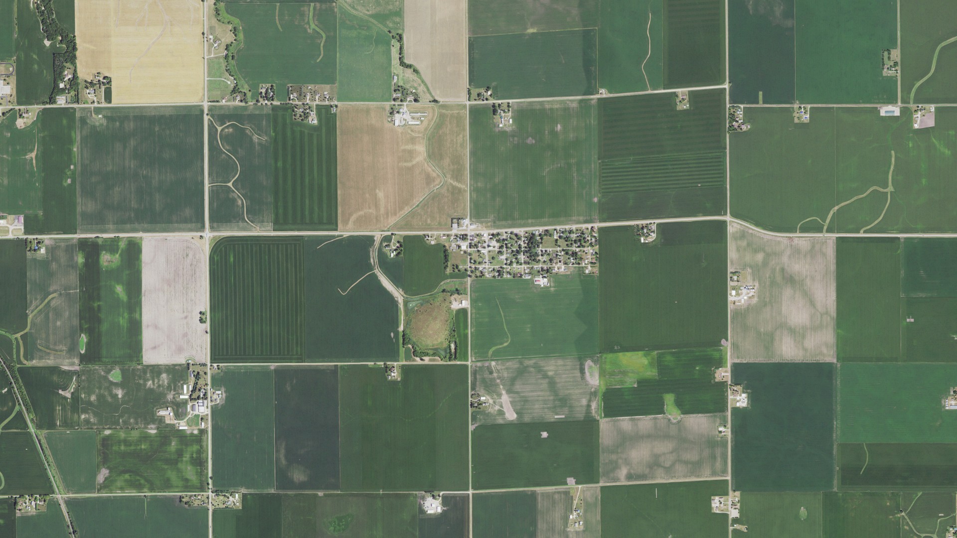 Natural-color aerial photograph of land around Standard, Illinois