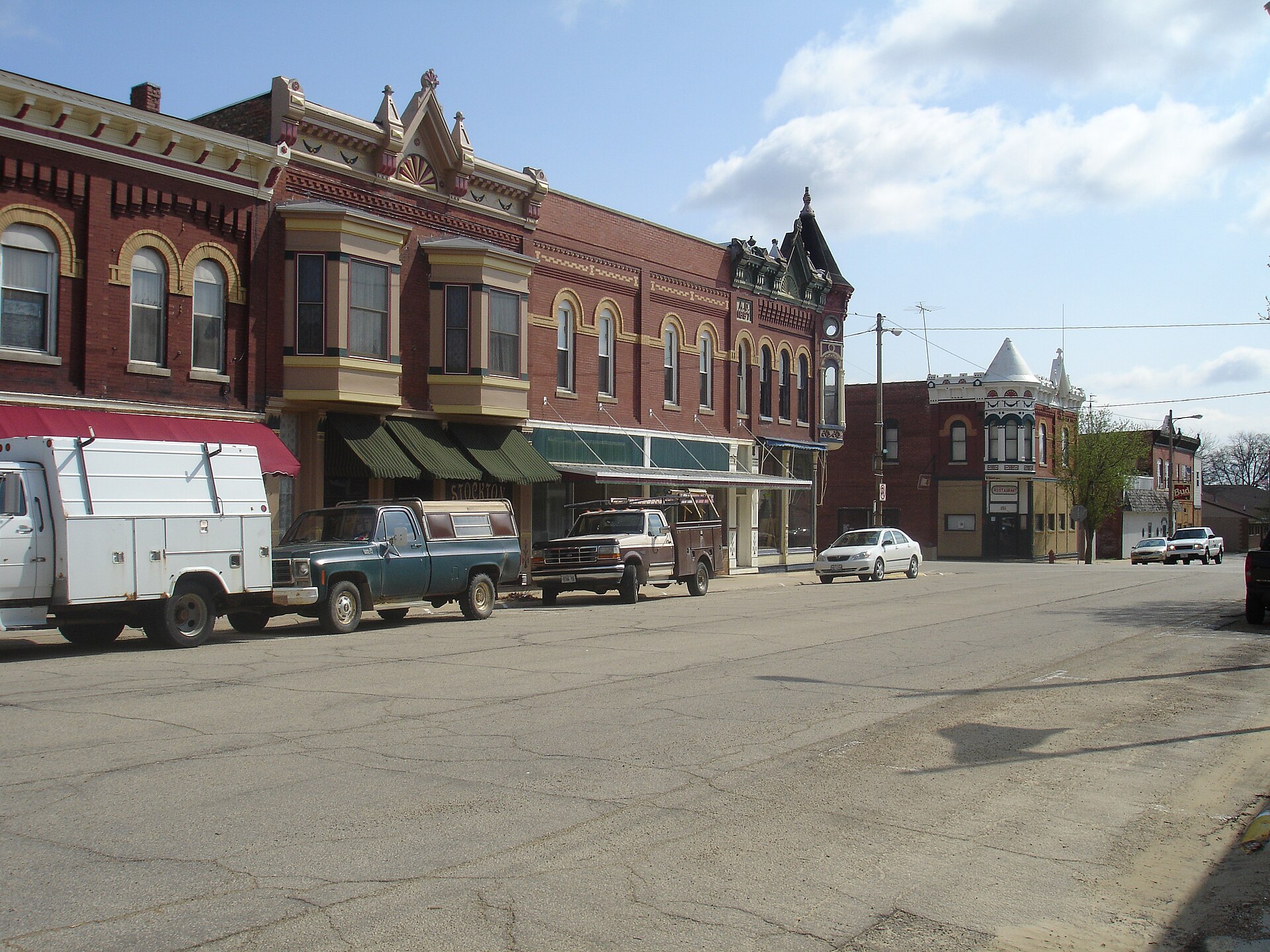 Downtown streets in Stockton, Illinois