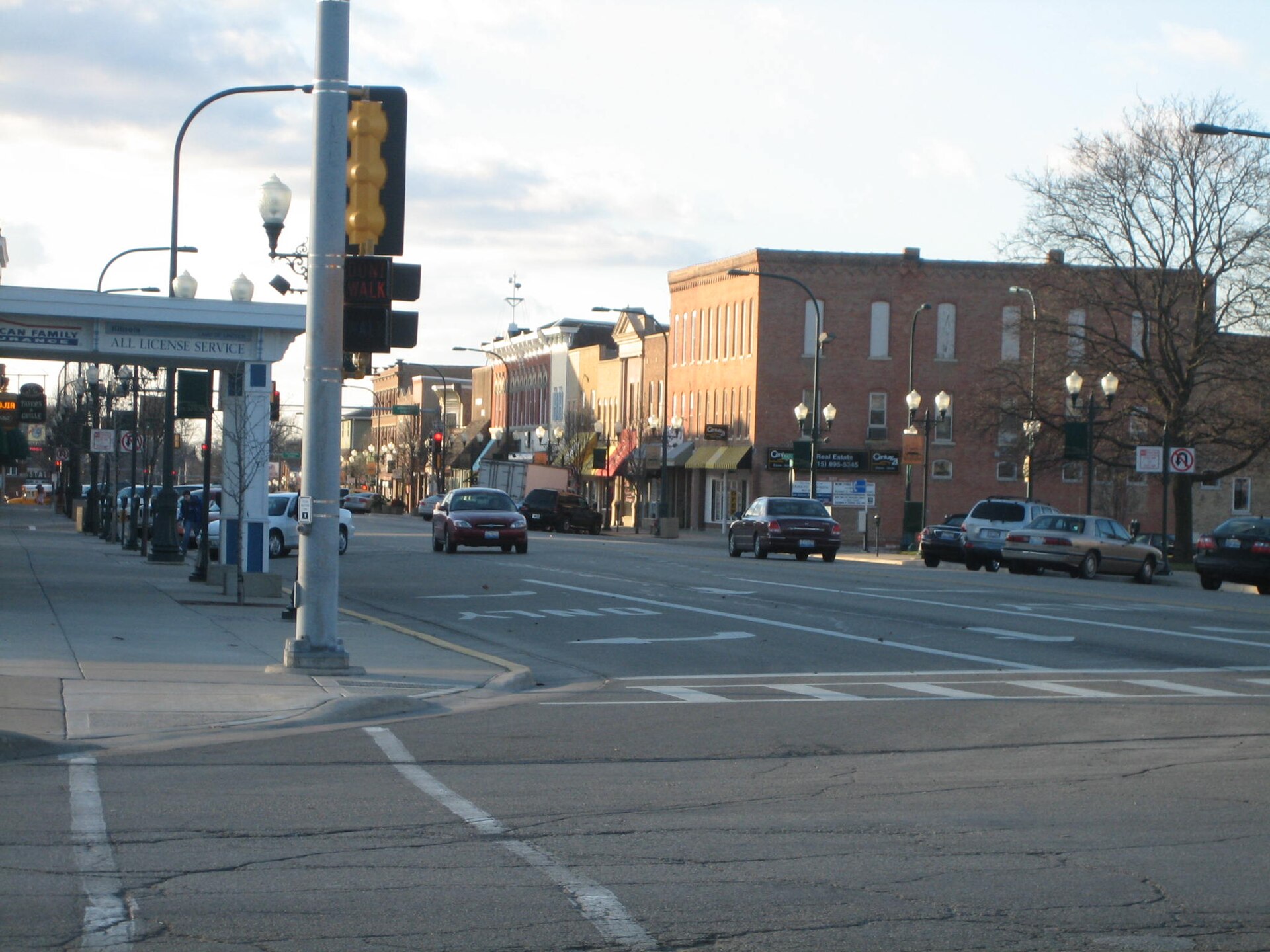 Downtown streets in Sycamore, Illinois