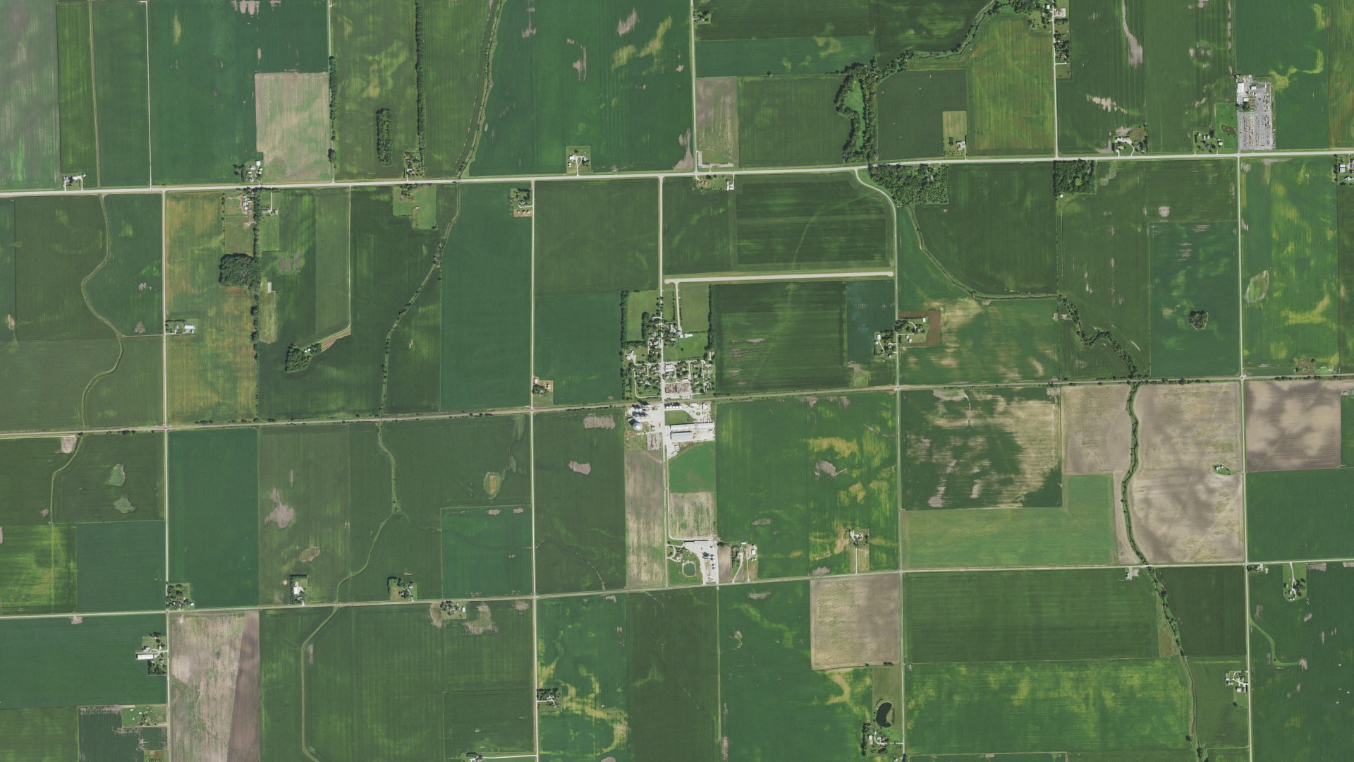 Natural-color aerial photograph of land around Union Hill, Illinois