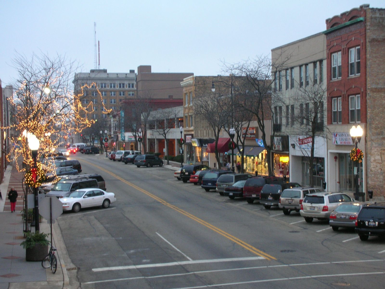 Downtown streets in Waukegan, Illinois