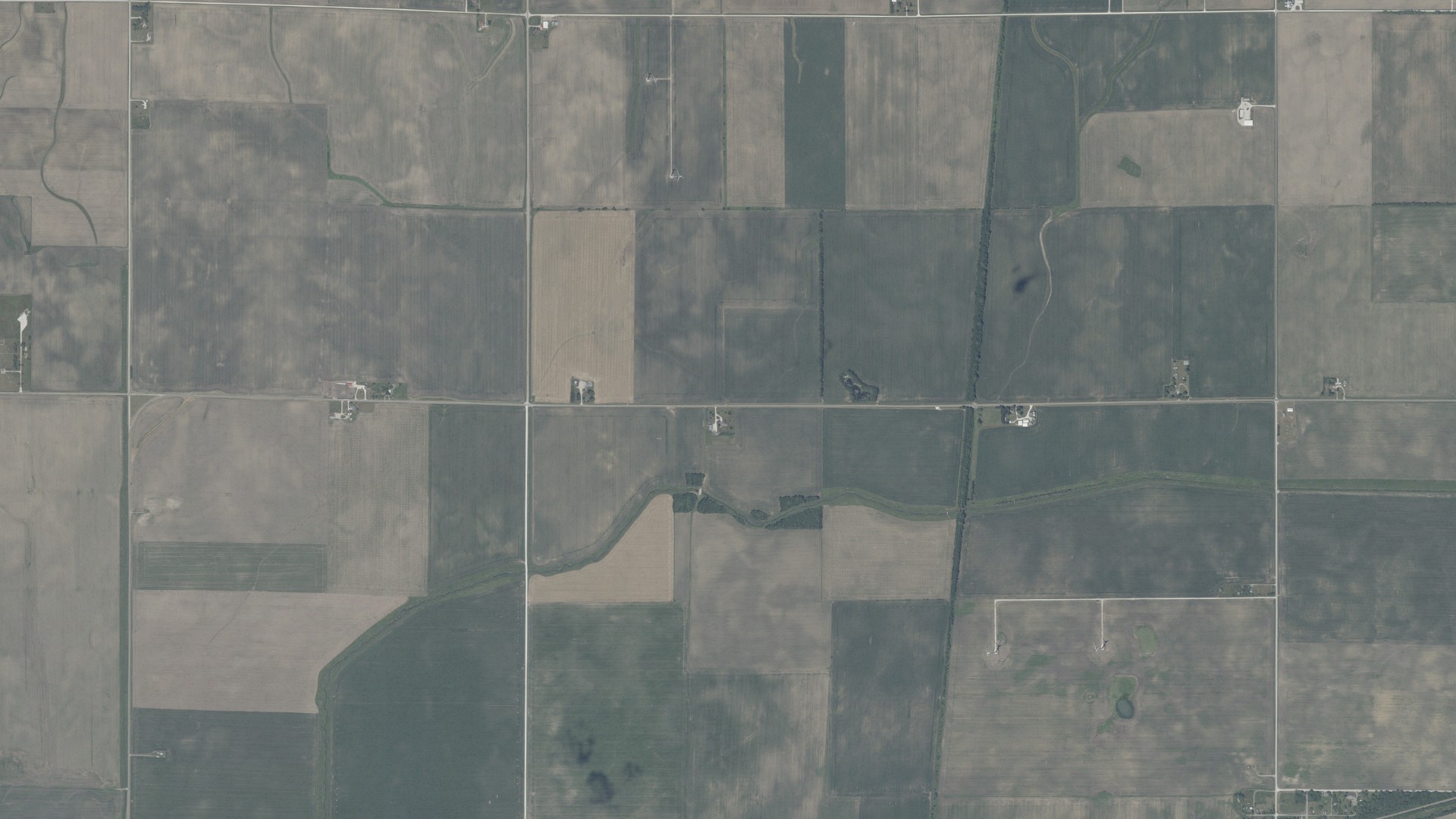 Aerial view of land around Hickory Grove, Indiana