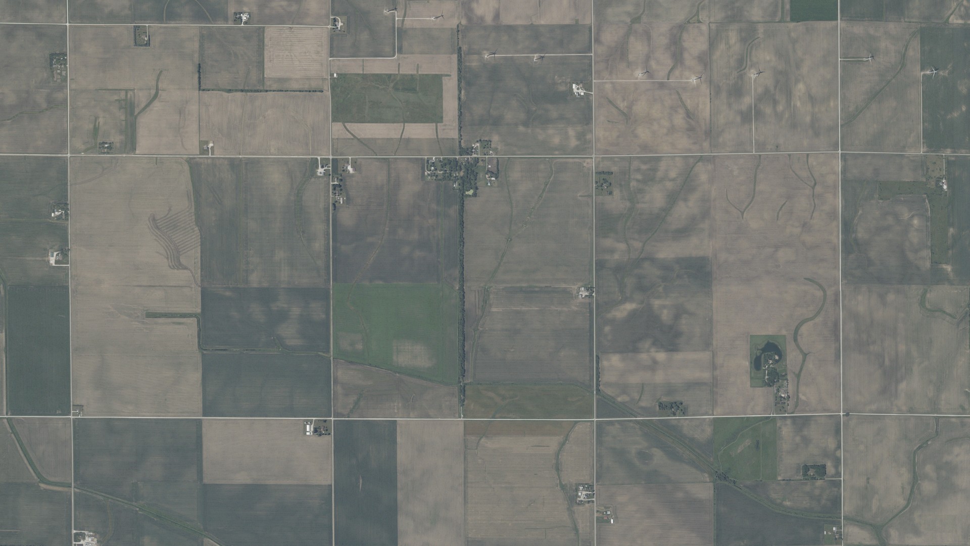 Aerial view of land around Union, Indiana