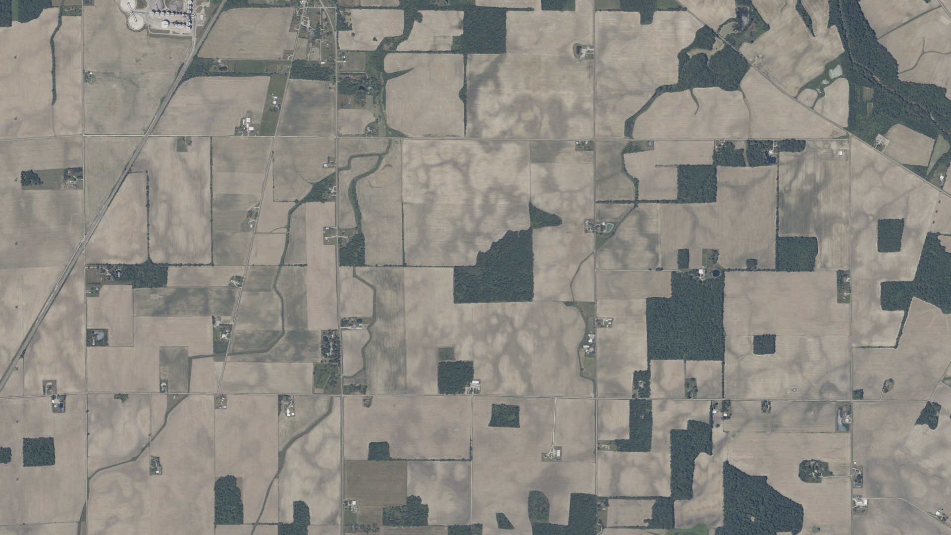 Aerial view of land around Harrison, Indiana