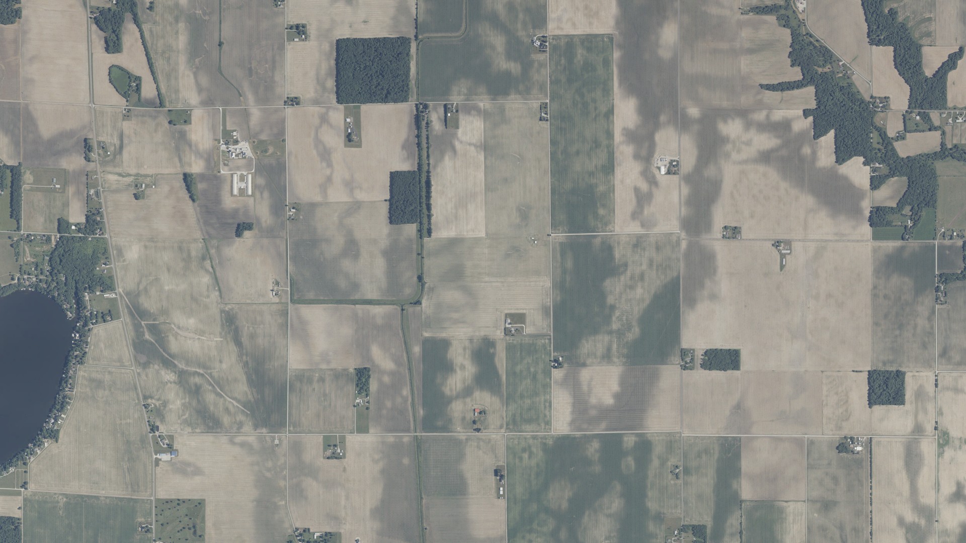 Aerial view of land around Jefferson, Indiana