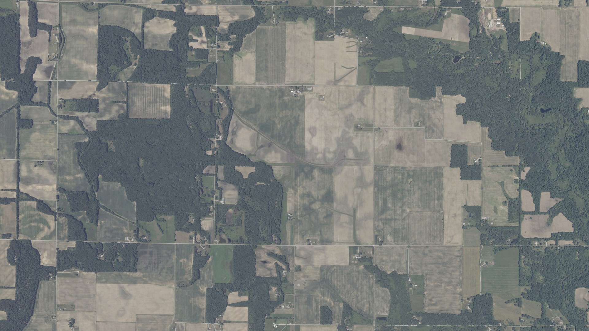 Aerial view of land around Jefferson, Indiana