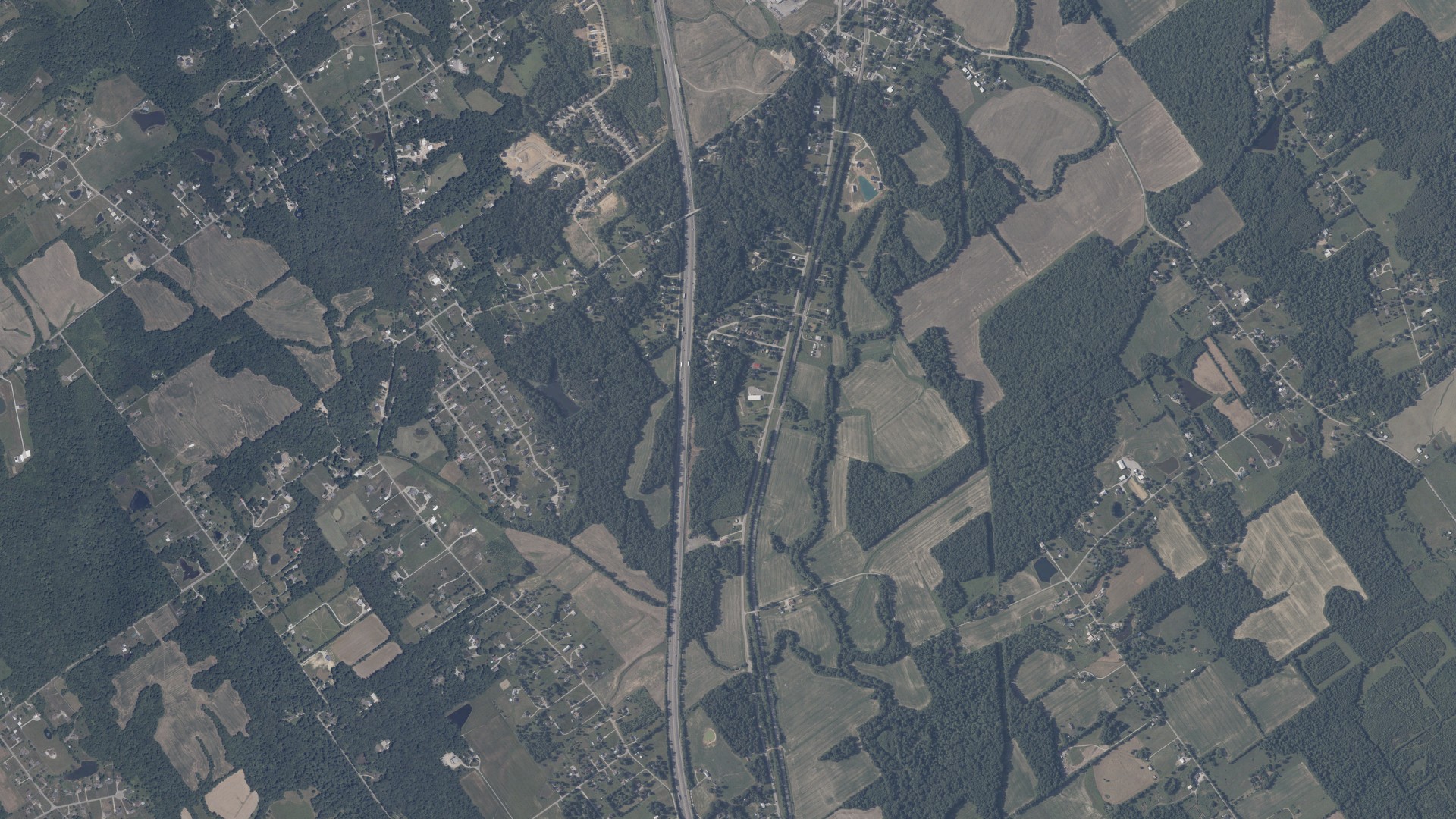 Aerial view of land around Union, Indiana