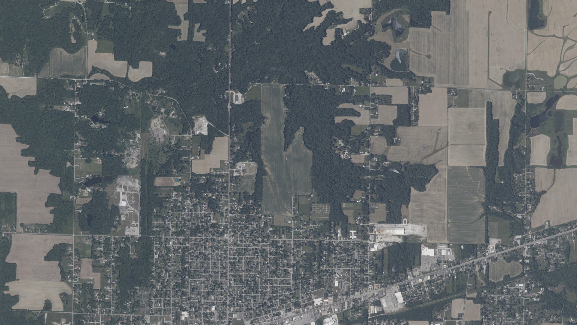Aerial view of land around Brazil, Indiana