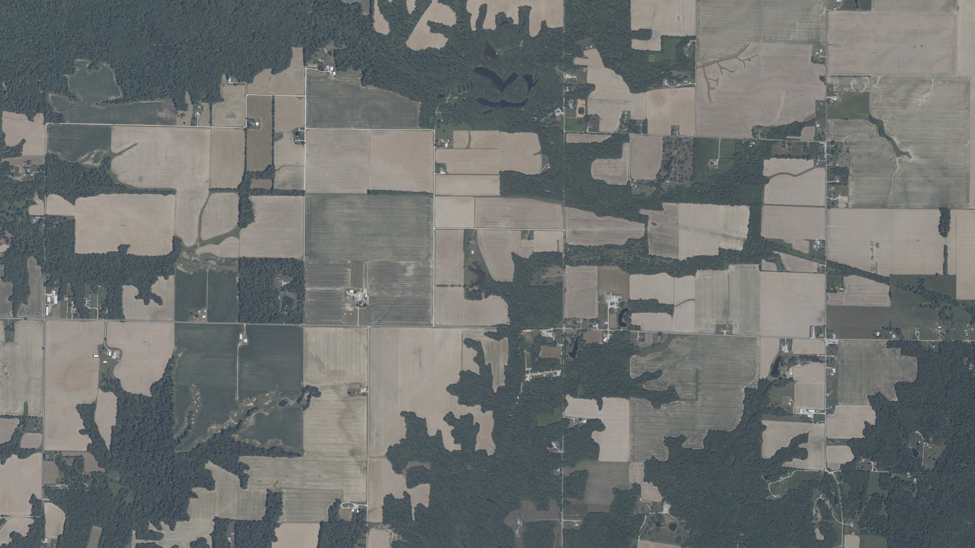 Aerial view of land around Dick Johnson, Indiana