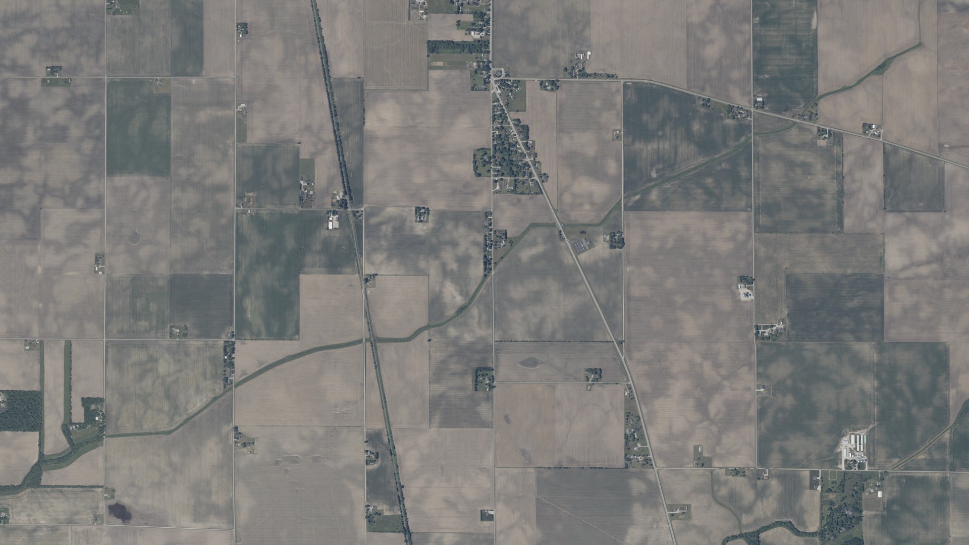 Aerial view of land around Jackson, Indiana