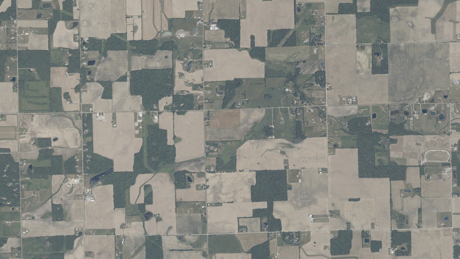 Aerial view of land around Jackson, Indiana