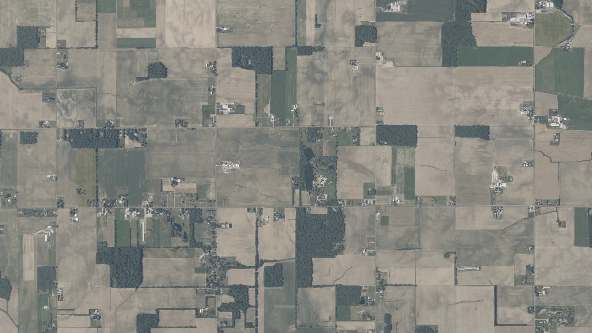 Aerial view of land around Union, Indiana