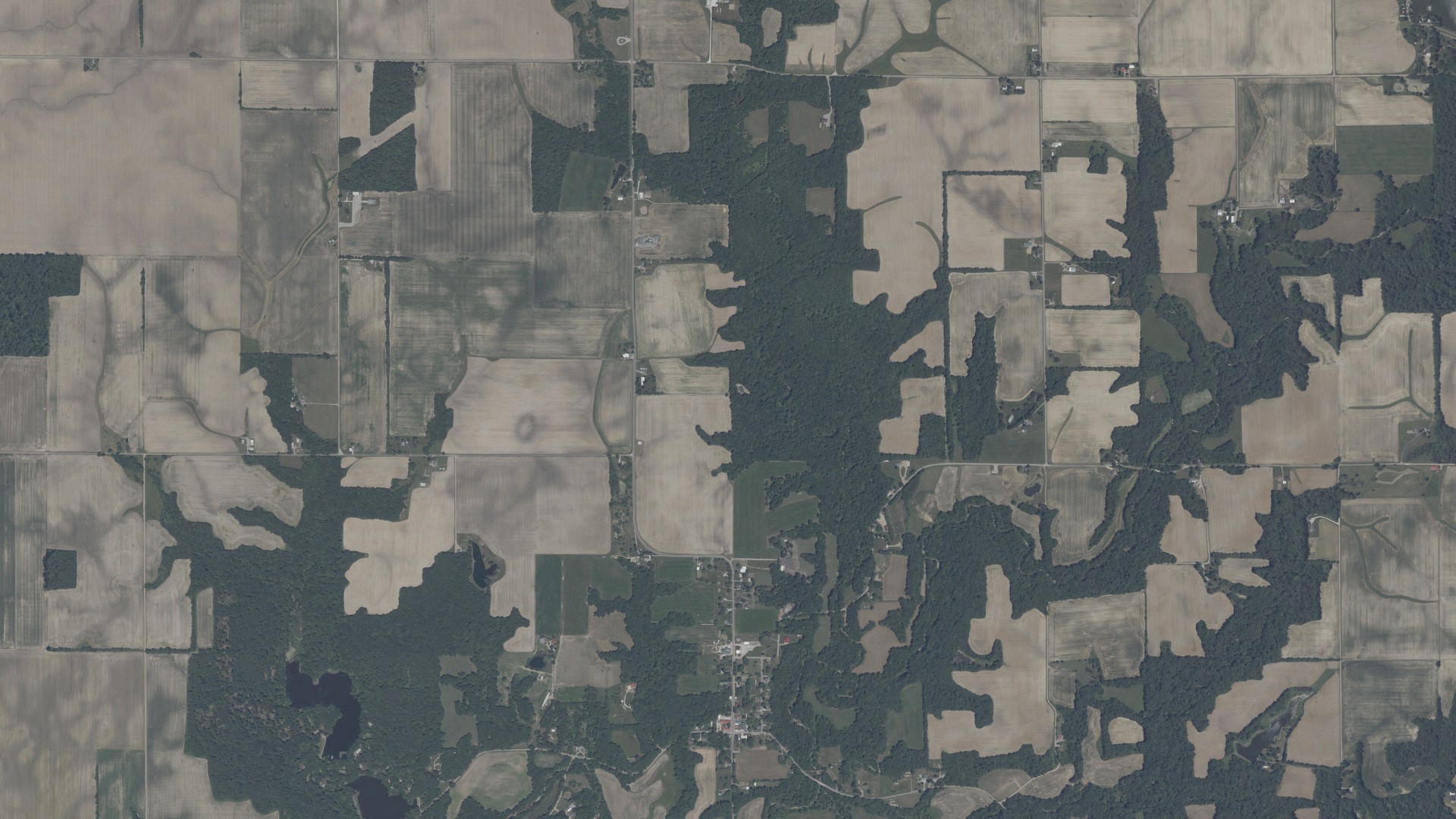Aerial view of land around Jackson, Indiana