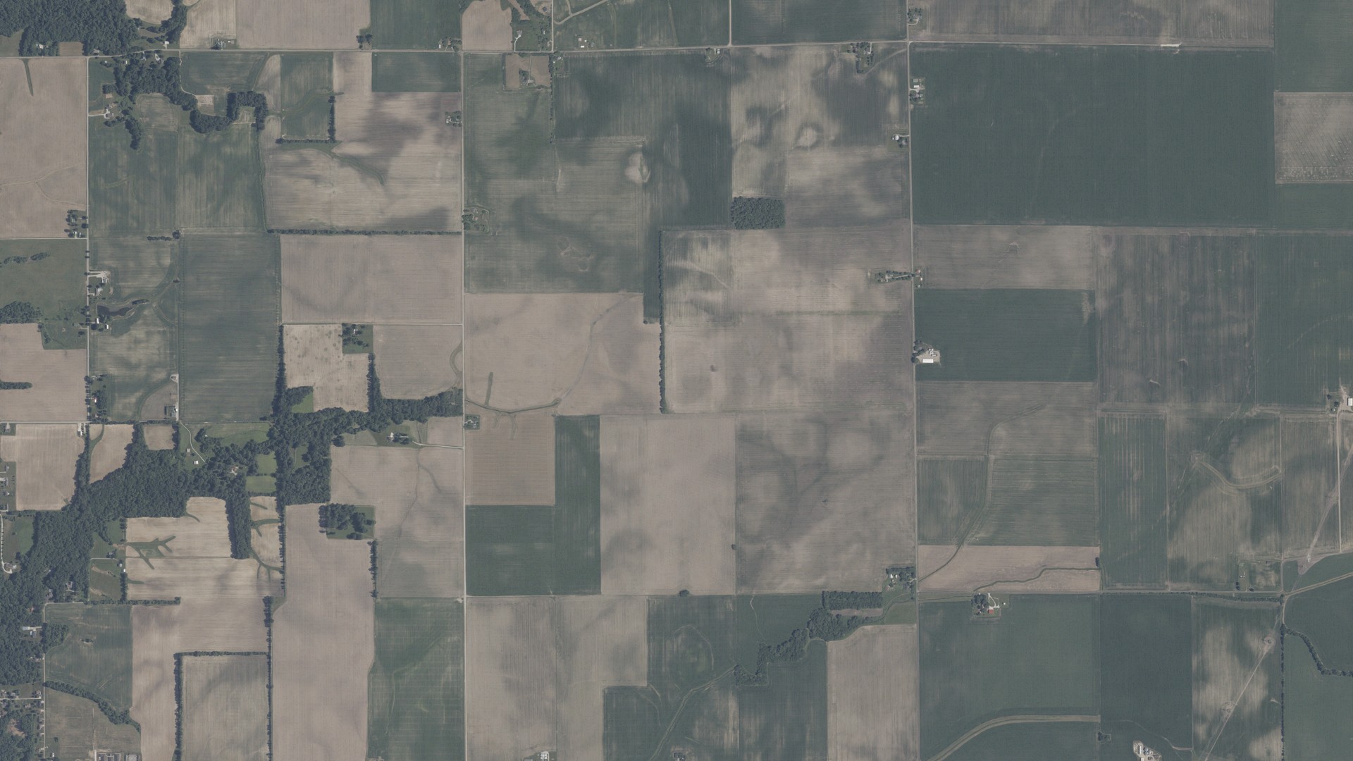 Aerial view of land around Troy, Indiana