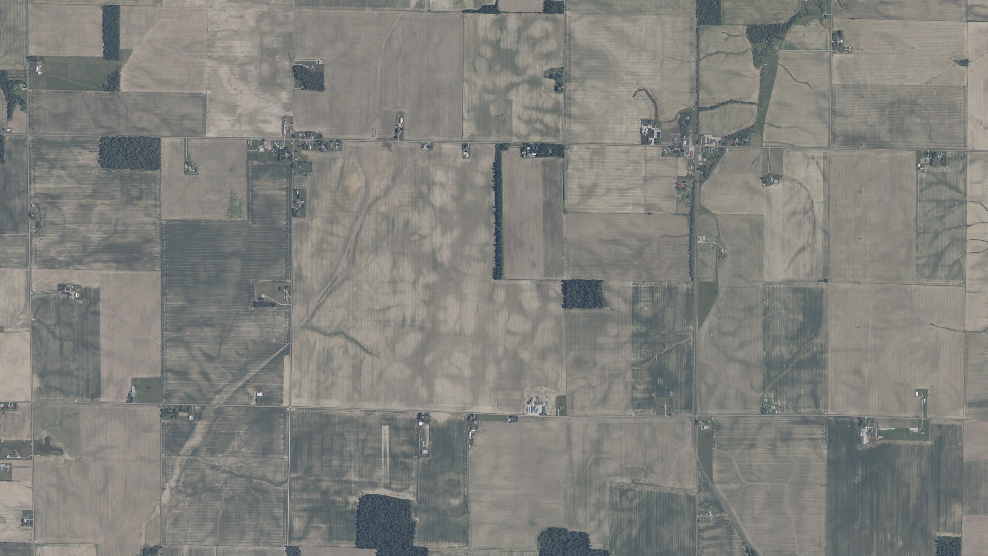 Aerial view of land around Bath, Indiana