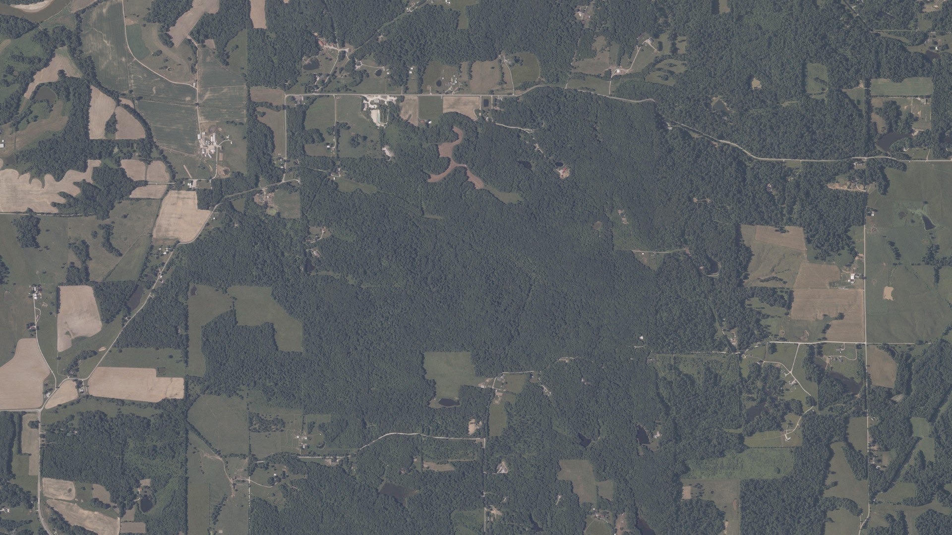 Aerial view of land around Highland, Indiana