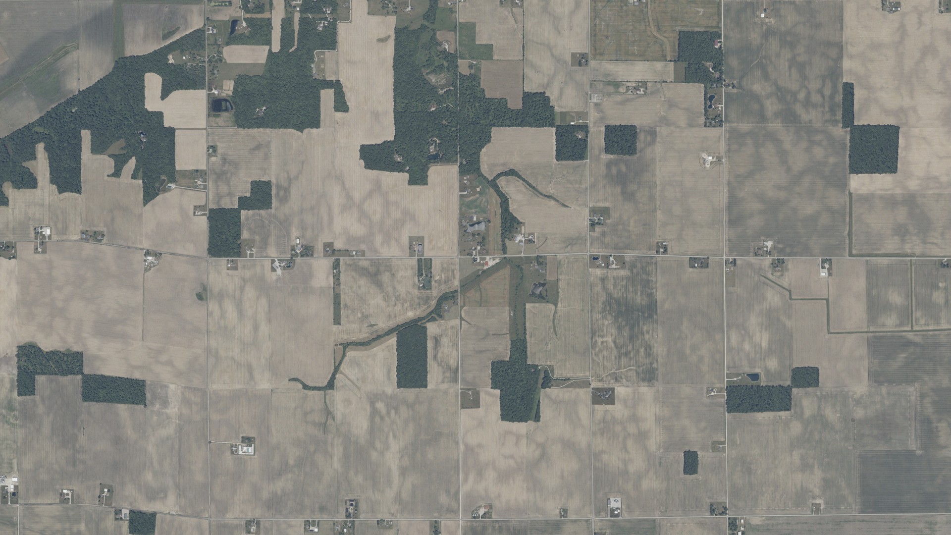 Aerial view of land around Union, Indiana