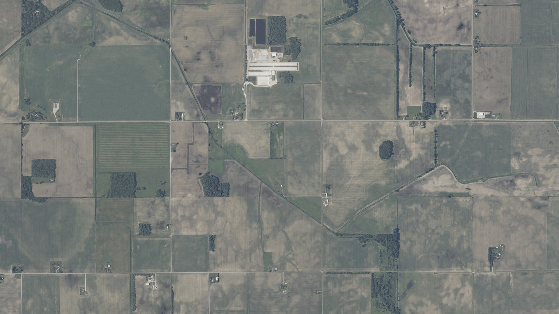 Aerial view of land around Barkley, Indiana